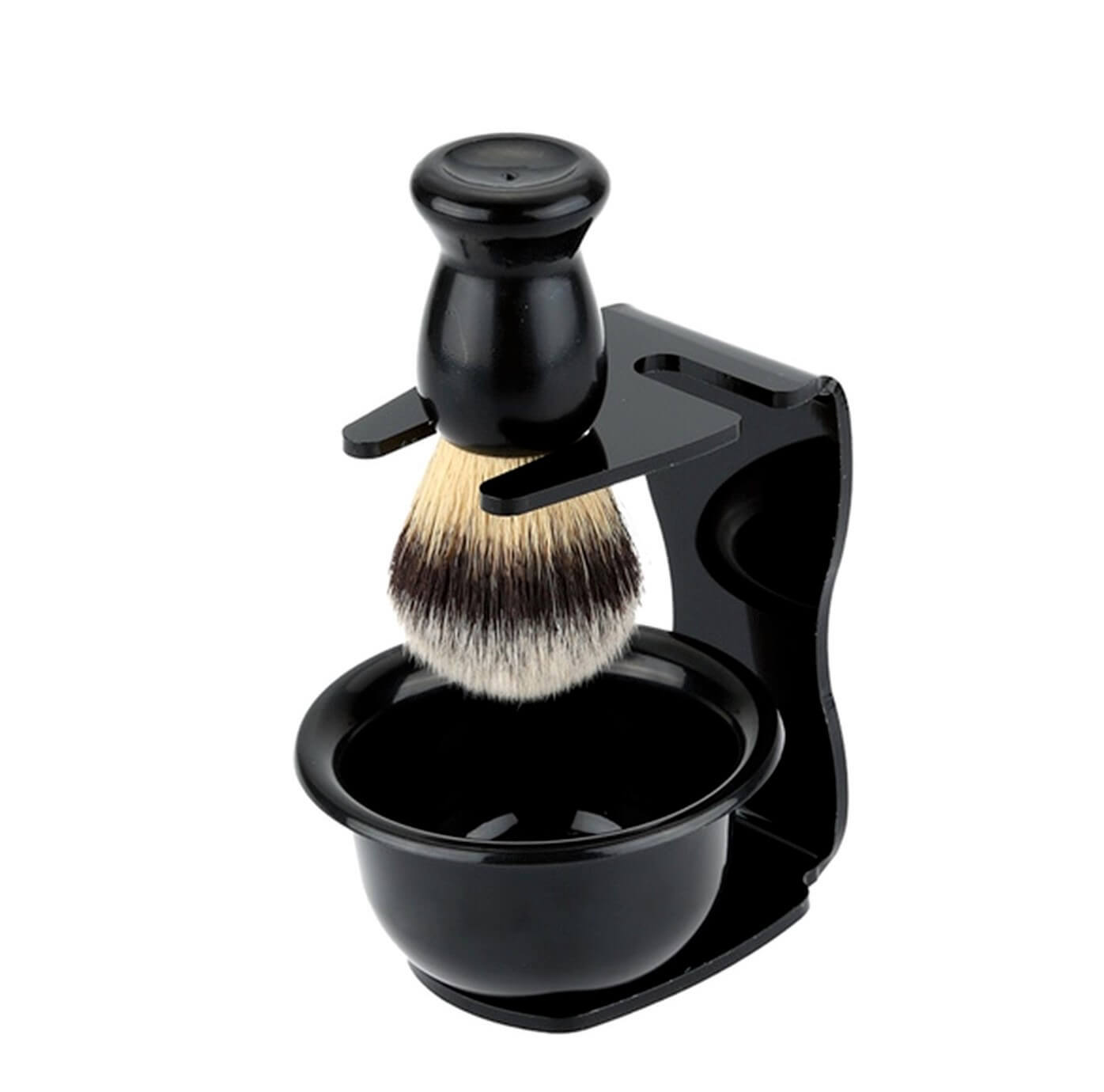 Black Acrylic 4-Piece Shave Set