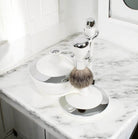 Comoy Mac3 White/Chrome Shave Set/Bowl