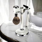 Comoy Mach3 White/Chrome Shave Set