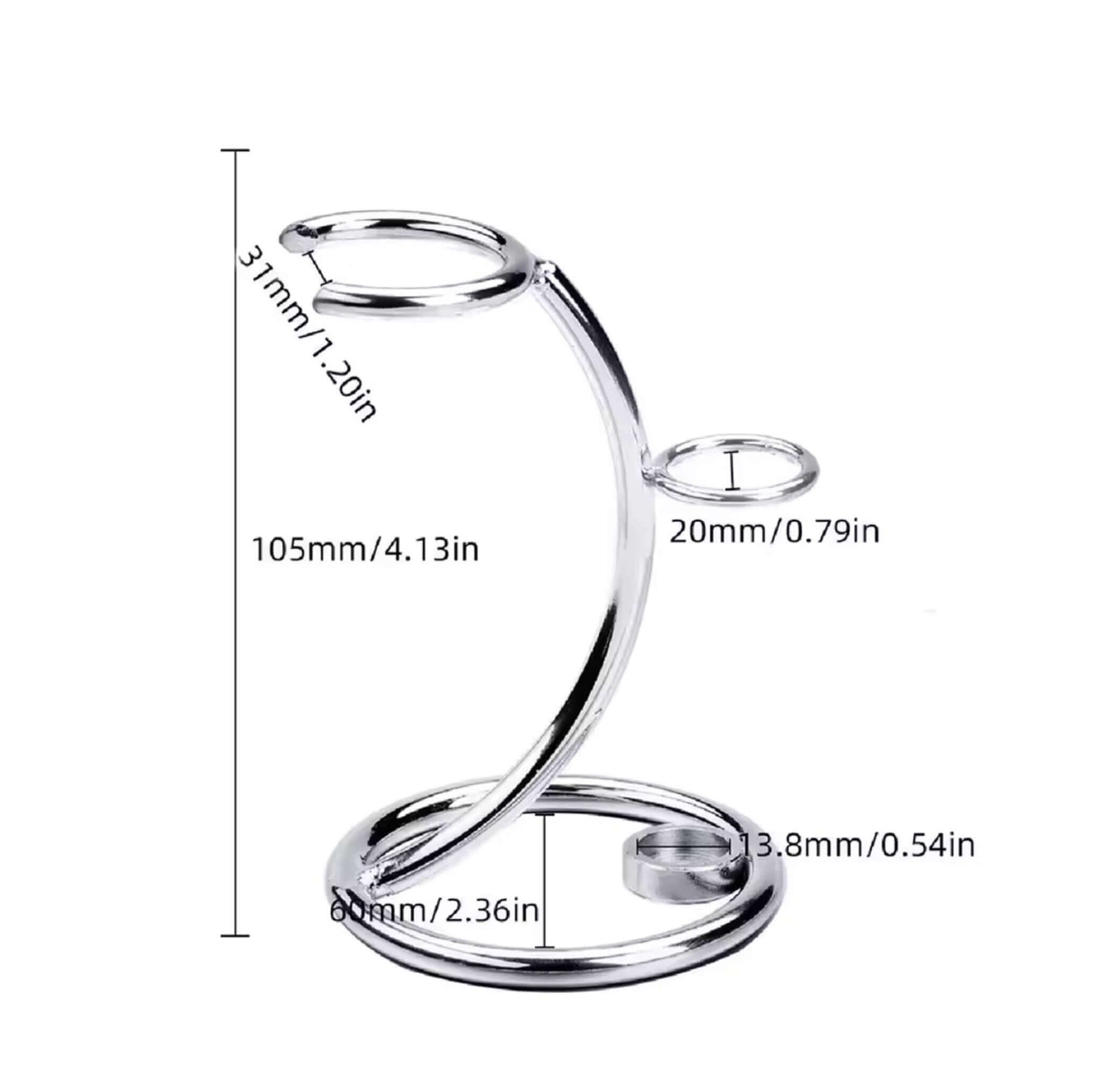 Stainless Steel Chrome Stand for Razor and Brush