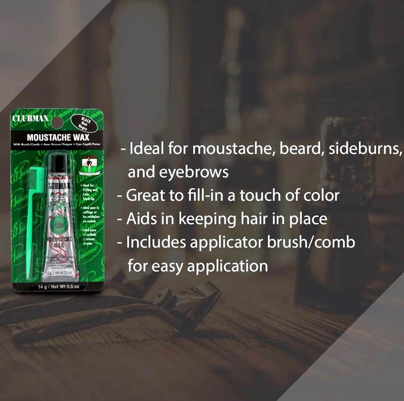 Clubman Black Moustache Wax