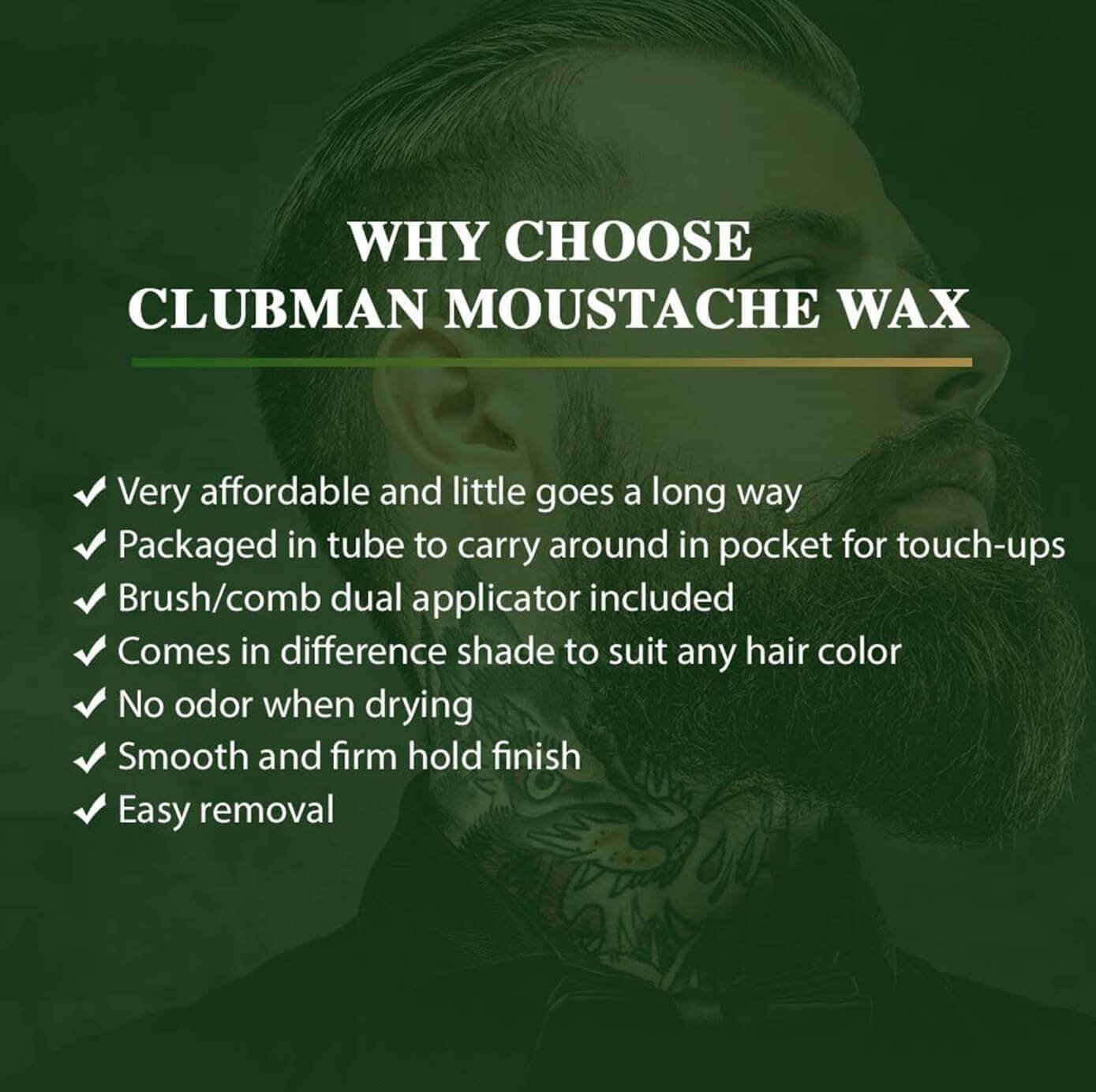 Clubman Black Moustache Wax