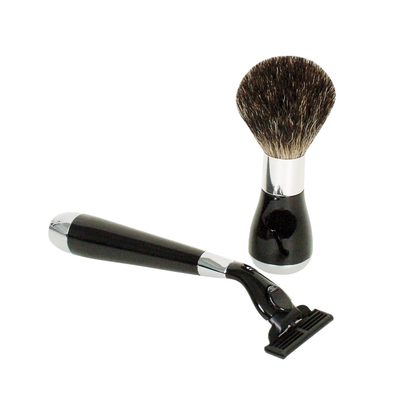 Comoy Mach3 Black/Chrome Shave Set