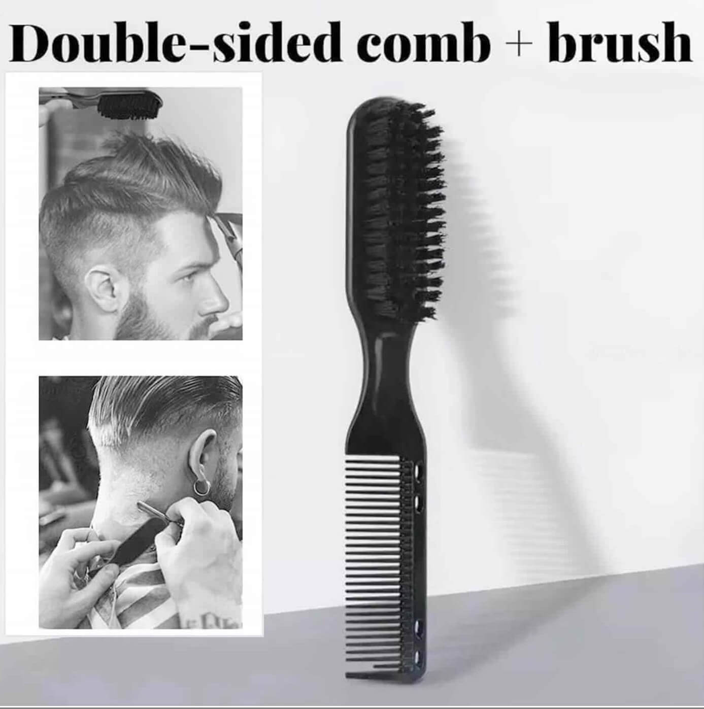 Double Sided Beard and Comb Brush