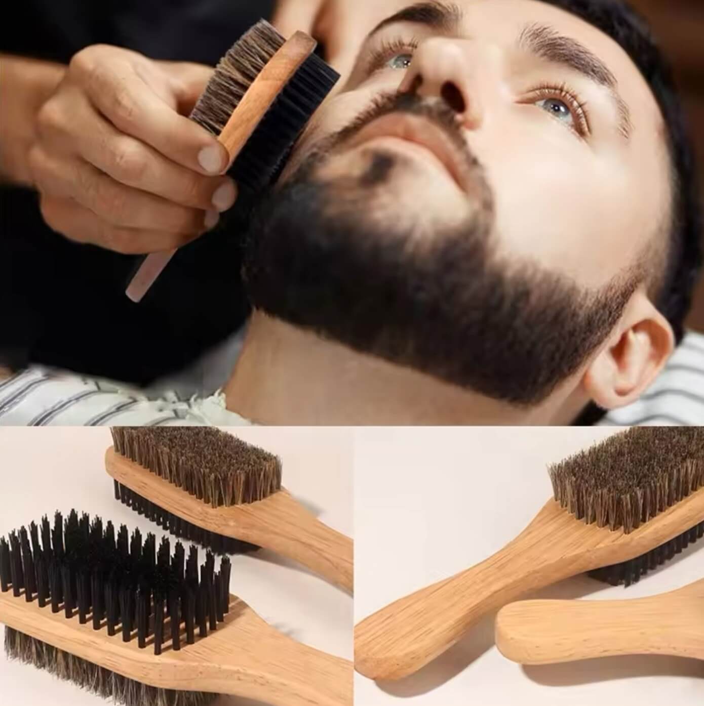 Mens Double-Sided Beard Brush 