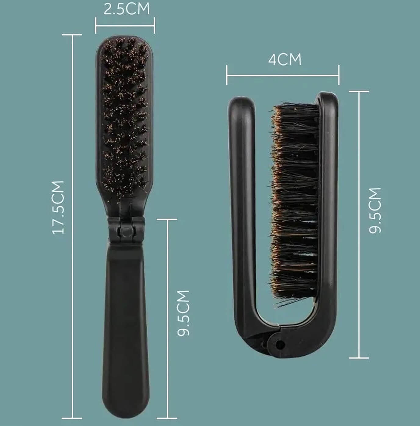 Mens Boar Hair Folding Beard Brush