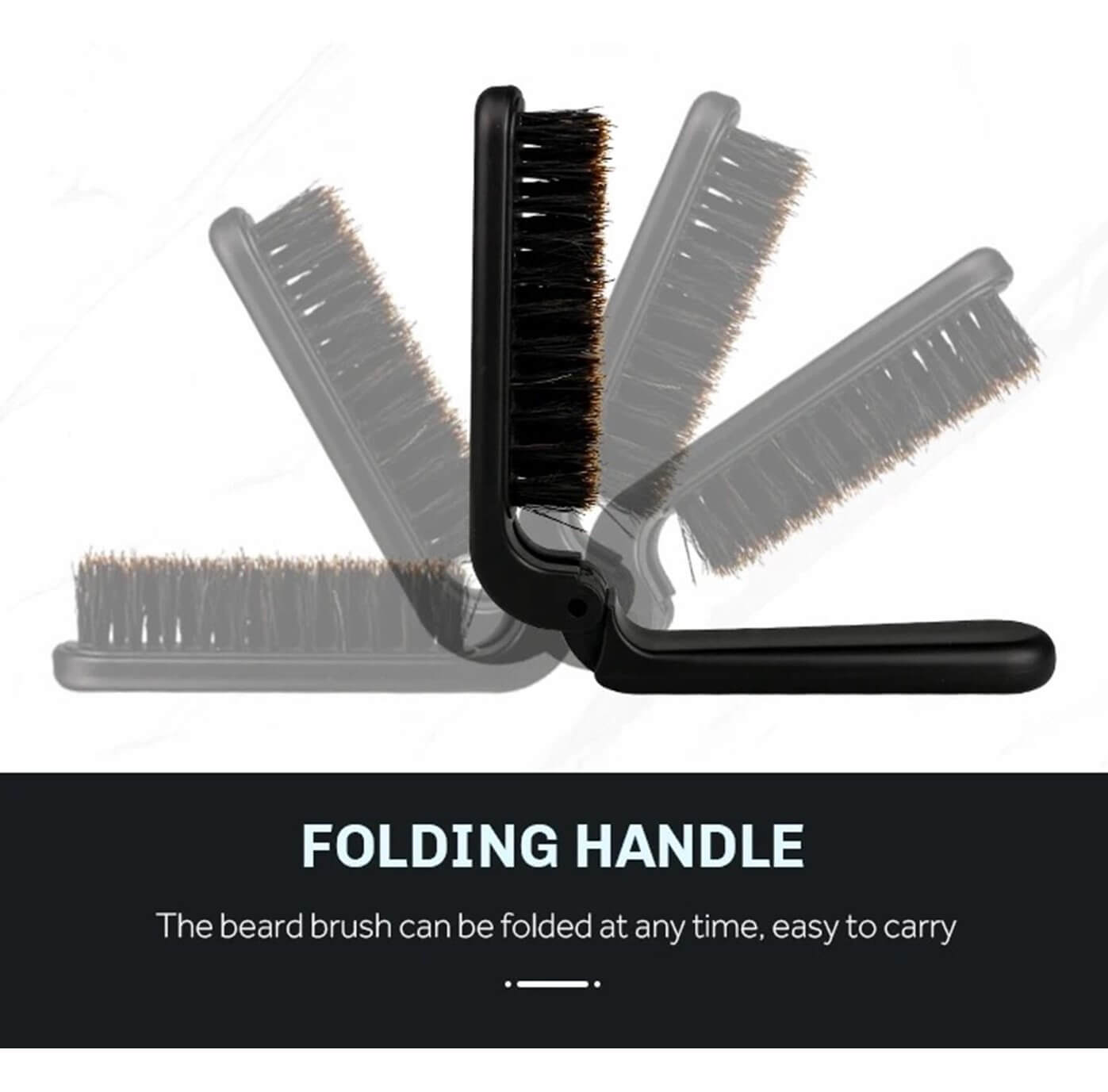 Mens Boar Hair Folding Beard Brush