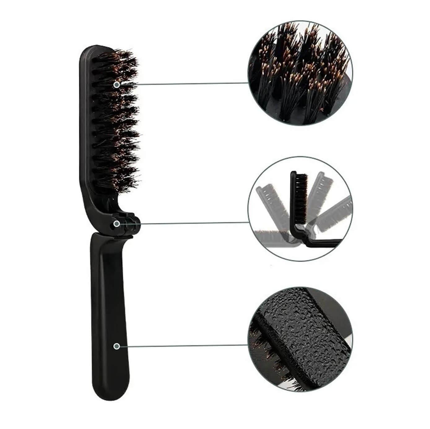 Mens Boar Hair Folding Beard Brush