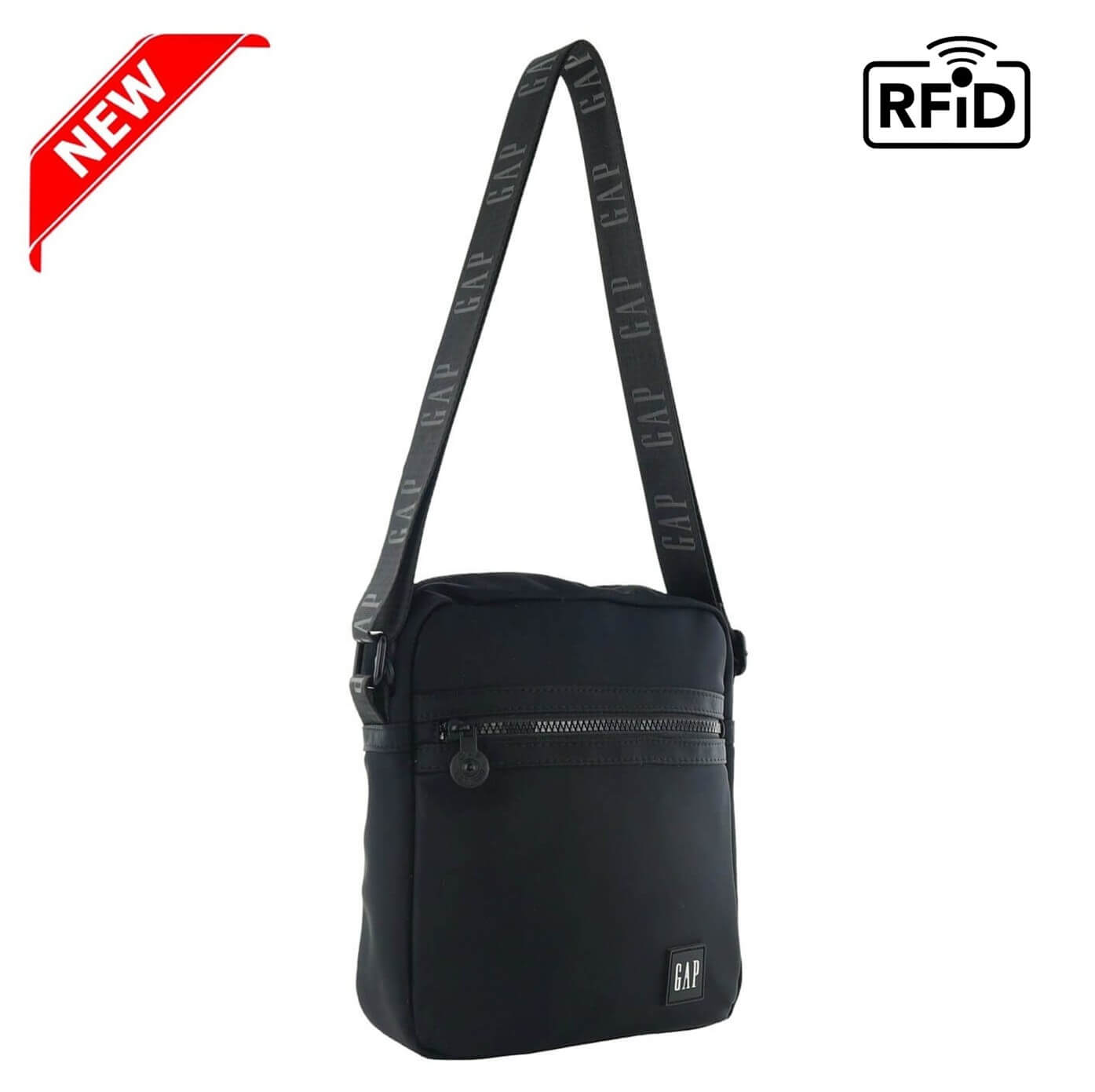 GAP Men’s RFID Nylon Crossbody Classic Bag in Black