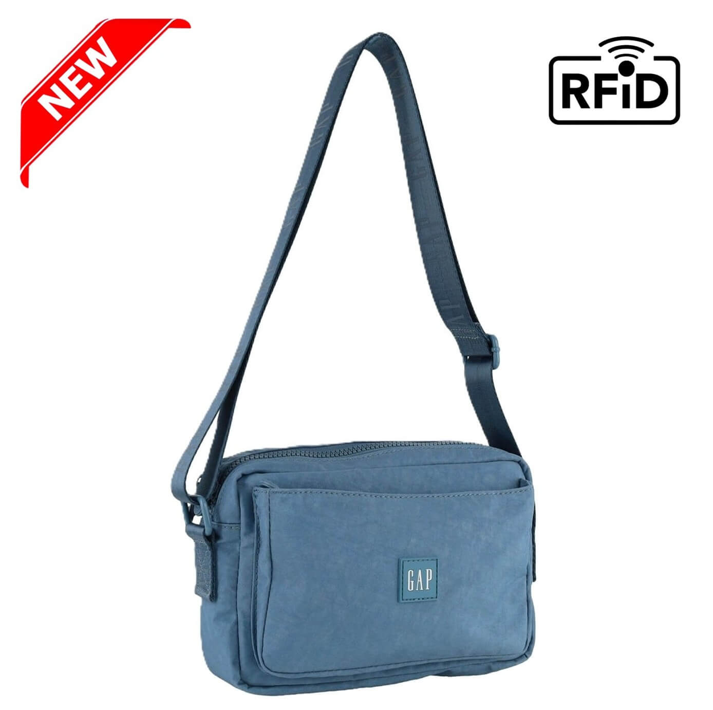 GAP Ladies RFID Nylon Crossbody Bag in Blue Ice