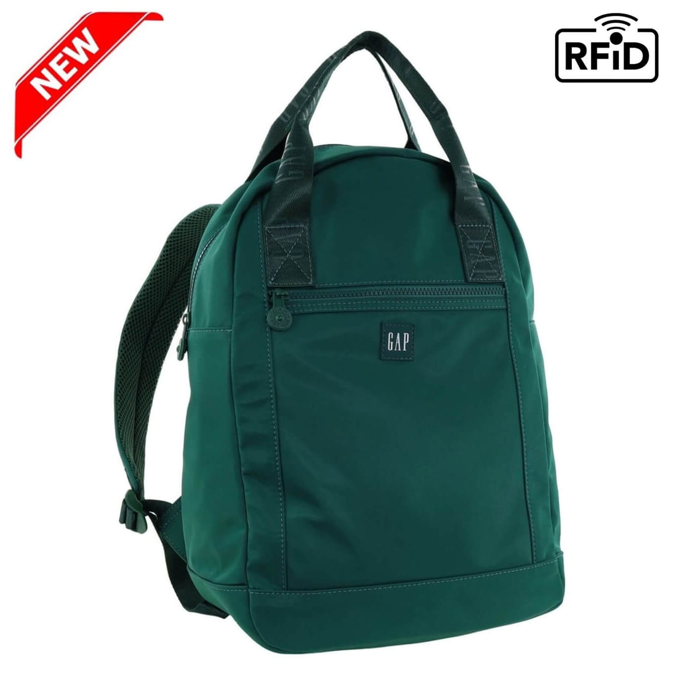 GAP Unisex RFID Nylon Travel Backpack in Green