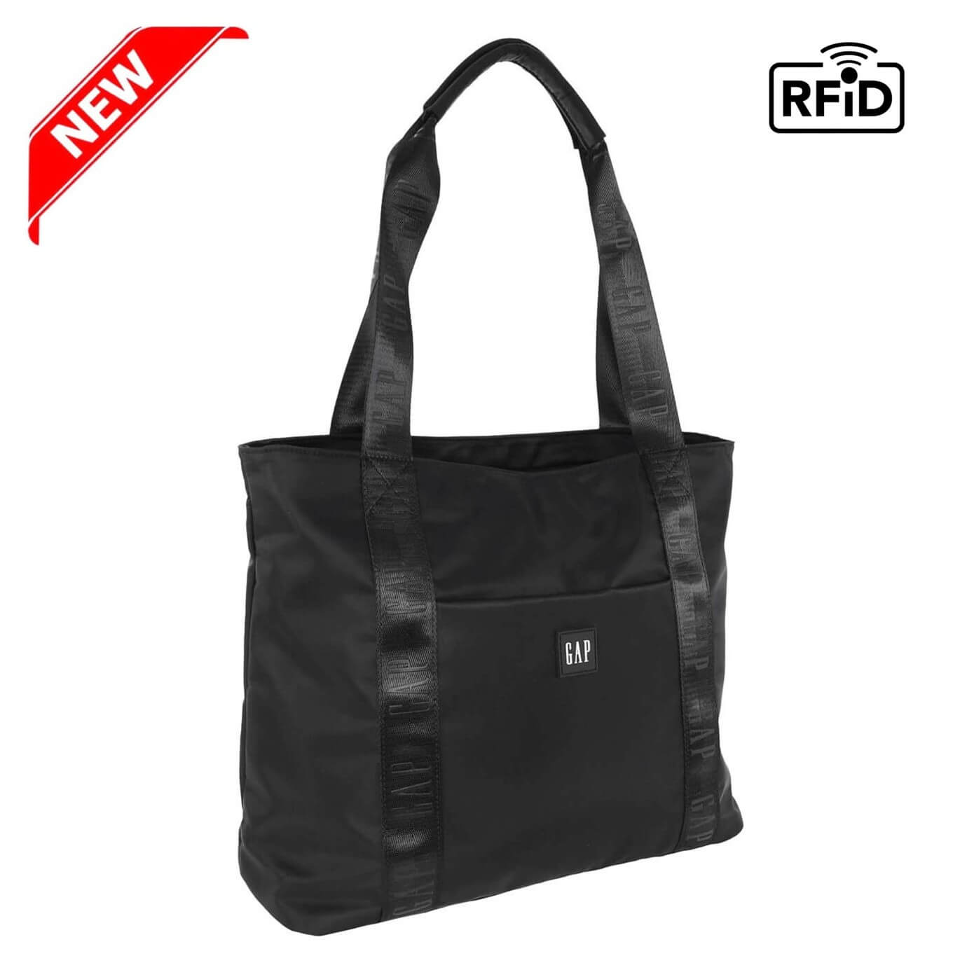 GAP Ladies RFID Nylon Tote Bag in Black