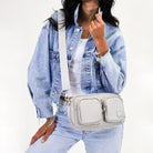 GAP Ladies RFID Nylon Crossbody Bag in Chino