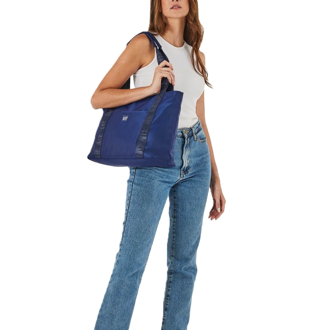 GAP Ladies RFID Nylon Tote Bag in Navy