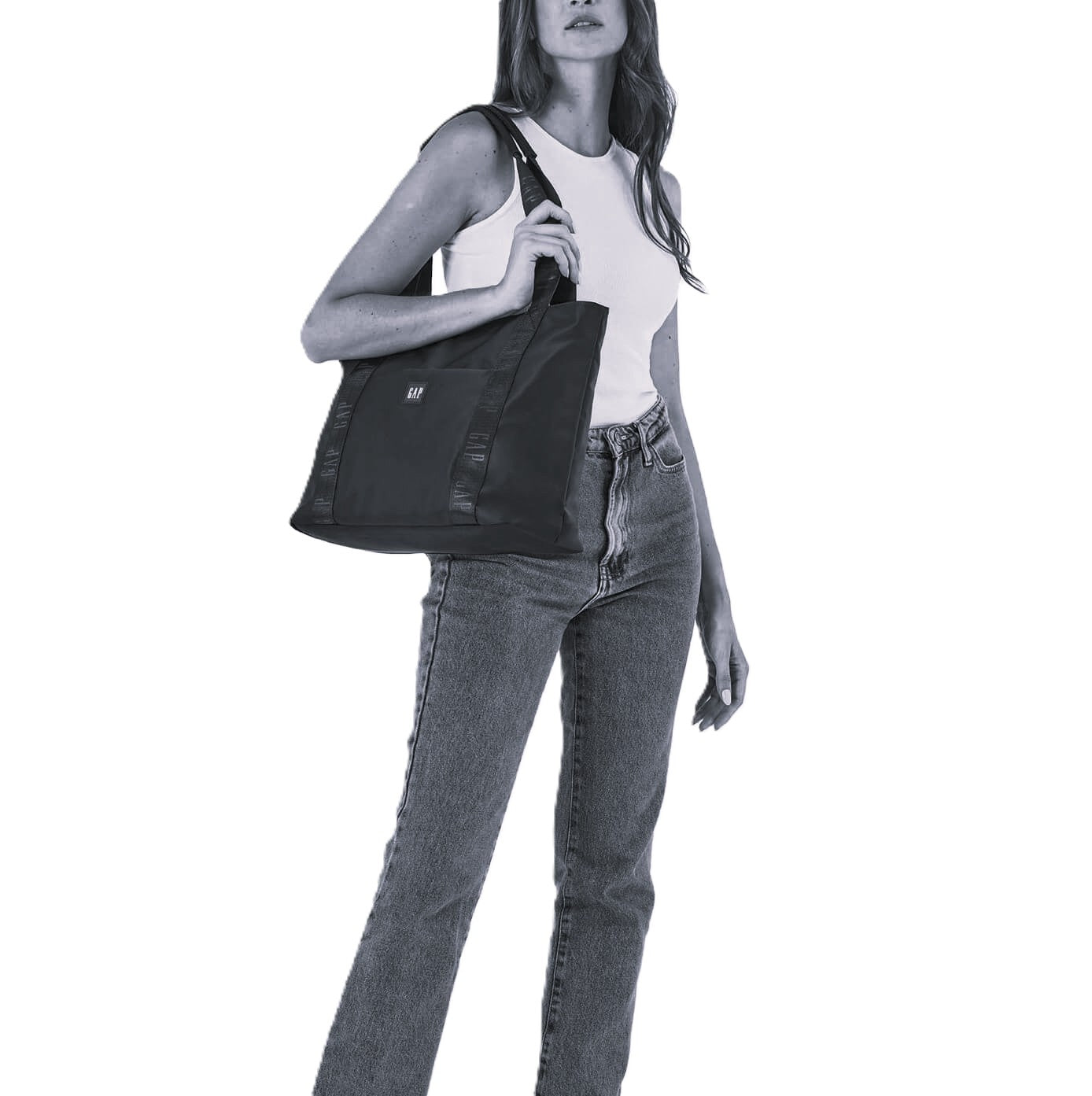 GAP Ladies RFID Nylon Tote Bag in Black