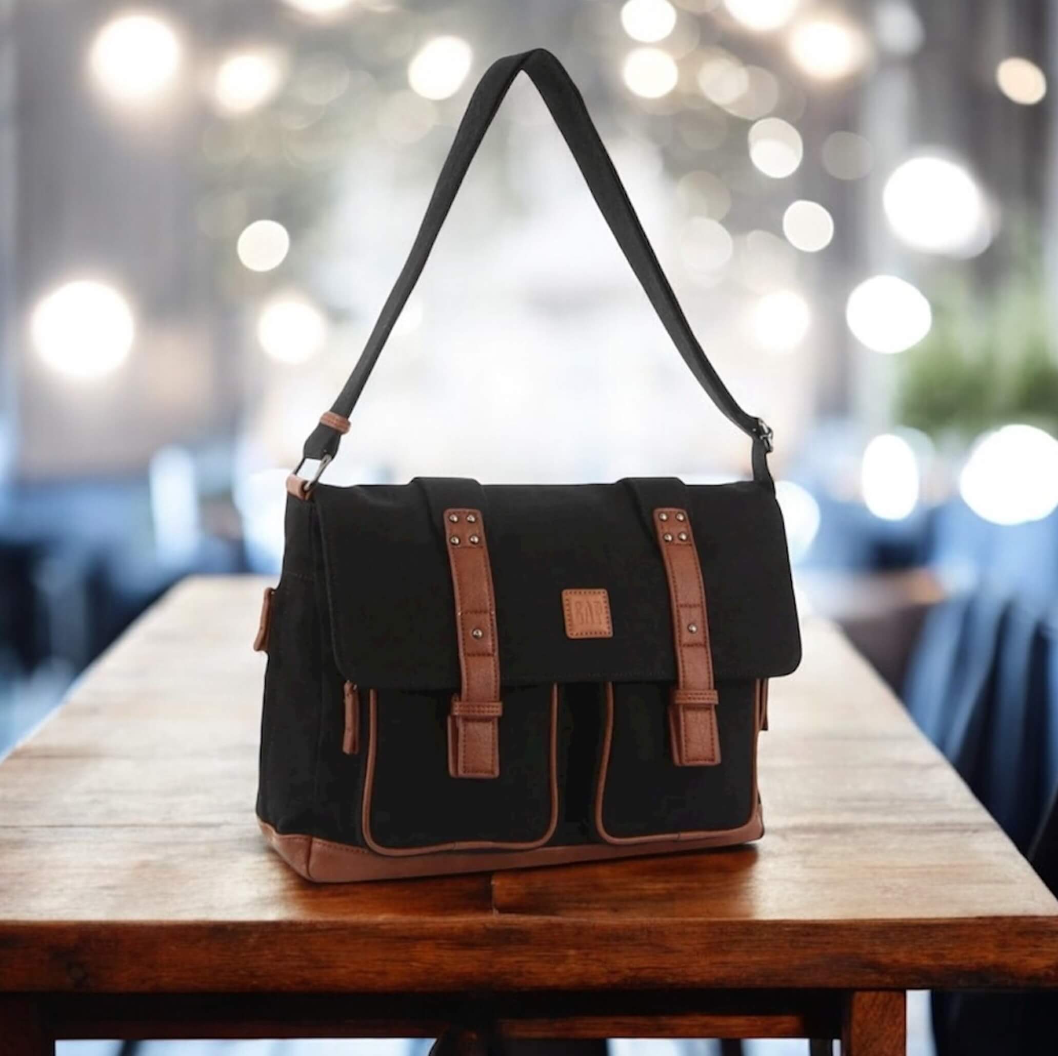 GAP Canvas Satchel Shoulder Bag in Charcoal