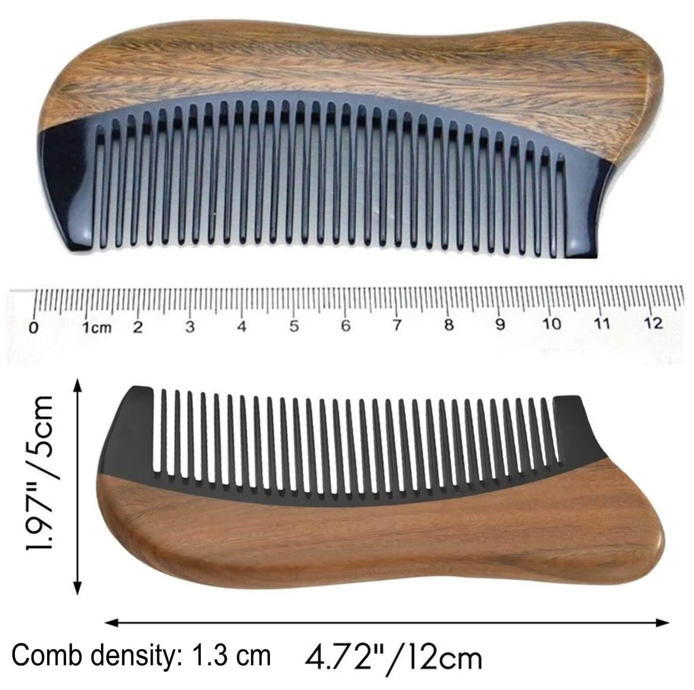 Green Sandalwood Black-Ox Hair/Beard Comb