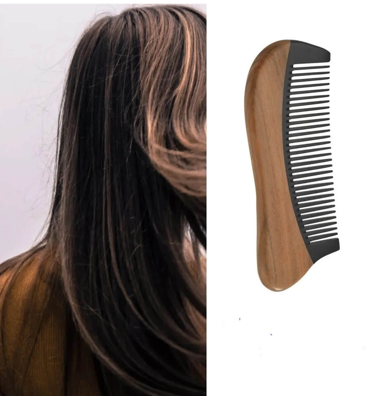 Green Sandalwood Black-Ox Hair/Beard Comb