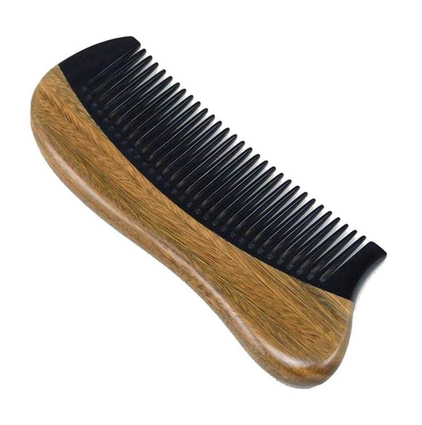 Green Sandalwood Black-Ox Hair/Beard Comb