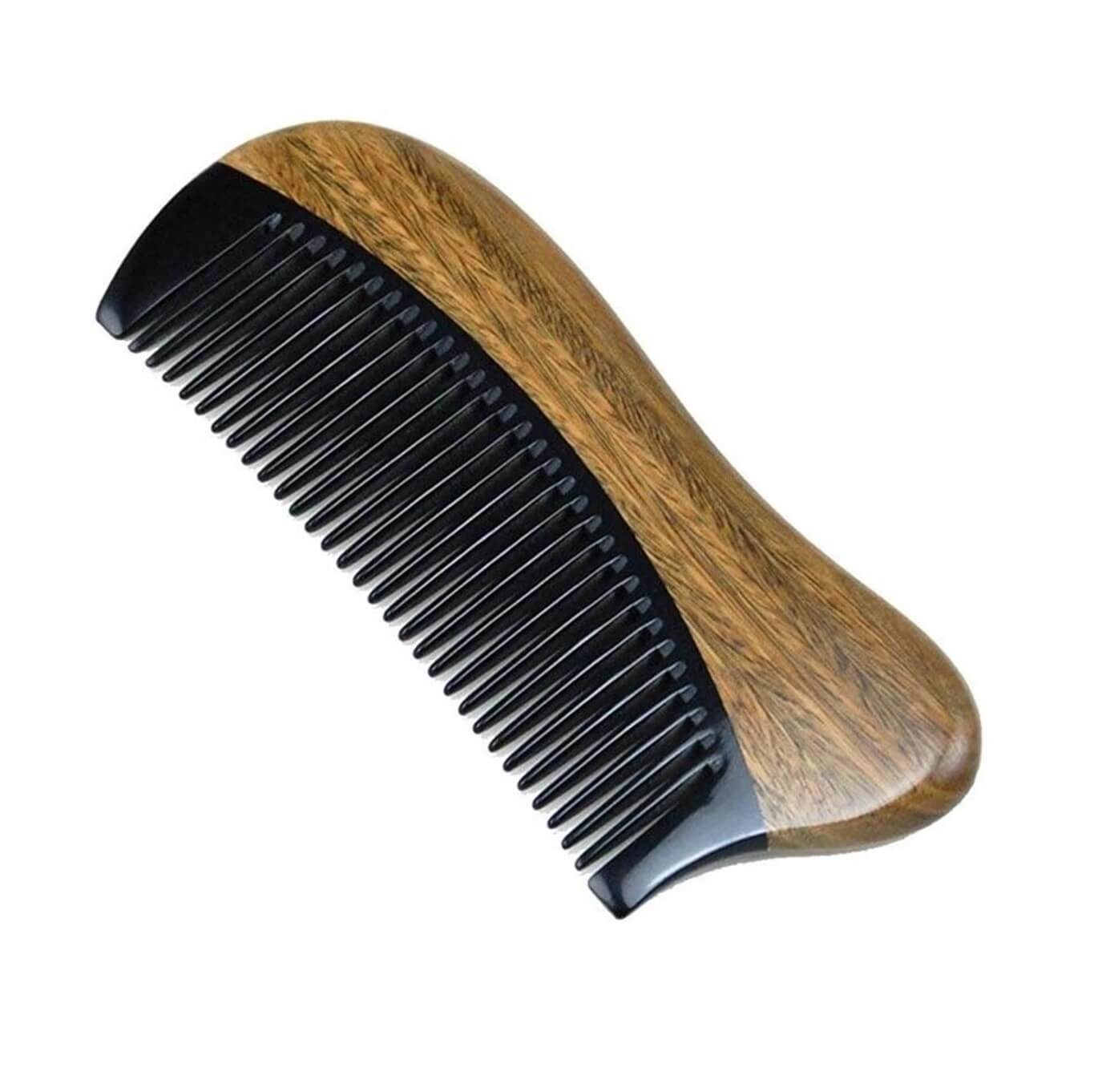 Green Sandalwood Black-Ox Hair/Beard Comb