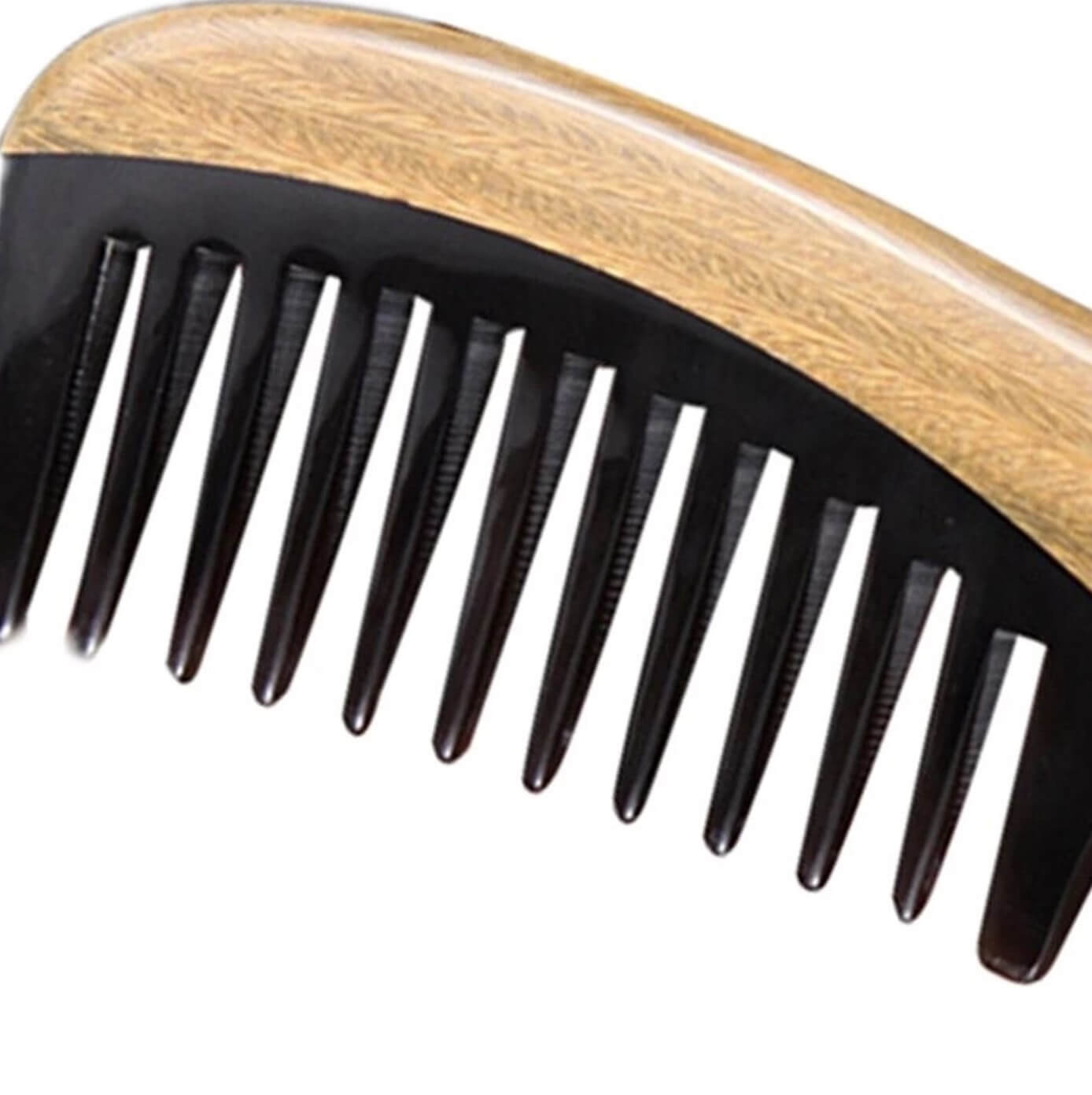 Green Sandalwood Black-Ox Handle Hair Comb