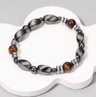 Tiger Eye and Hematite Stone Bracelet
