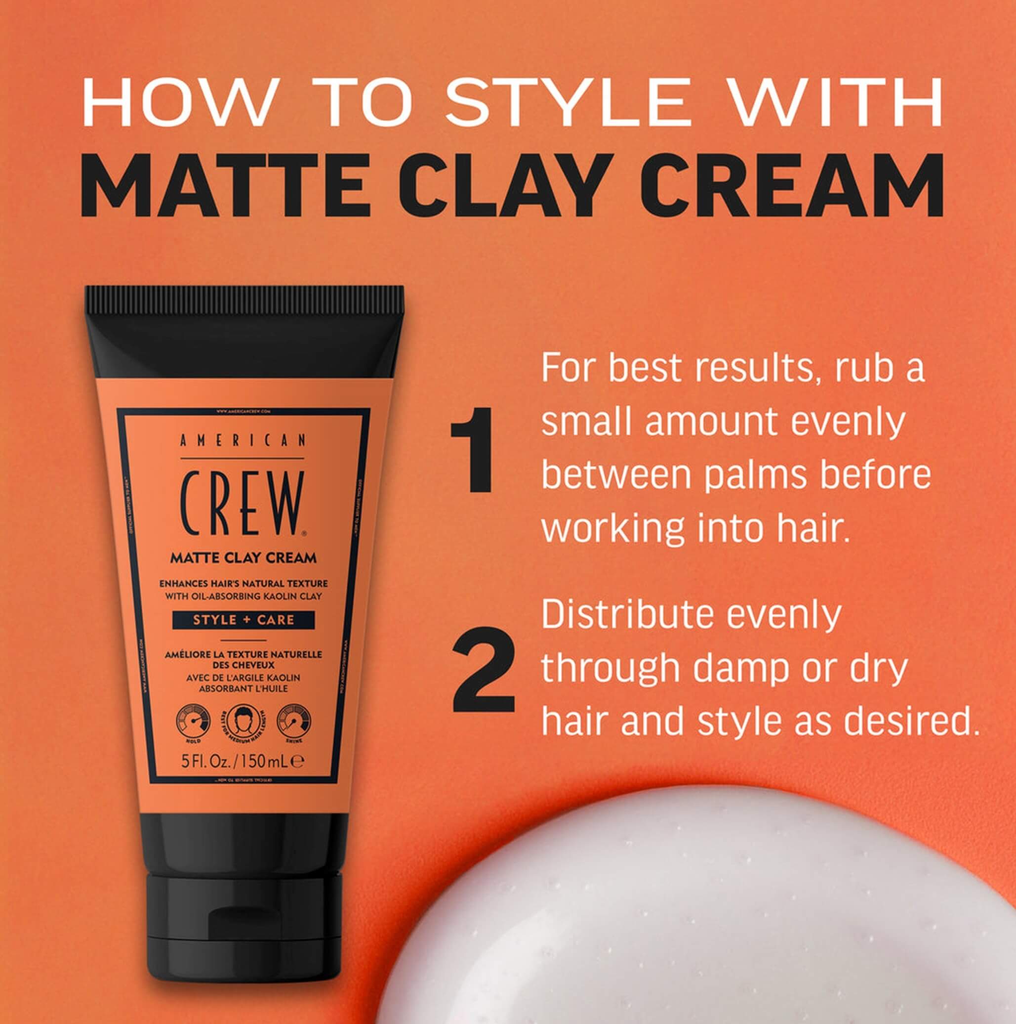 American Crew Style + Care Matte Clay Cream 150ml