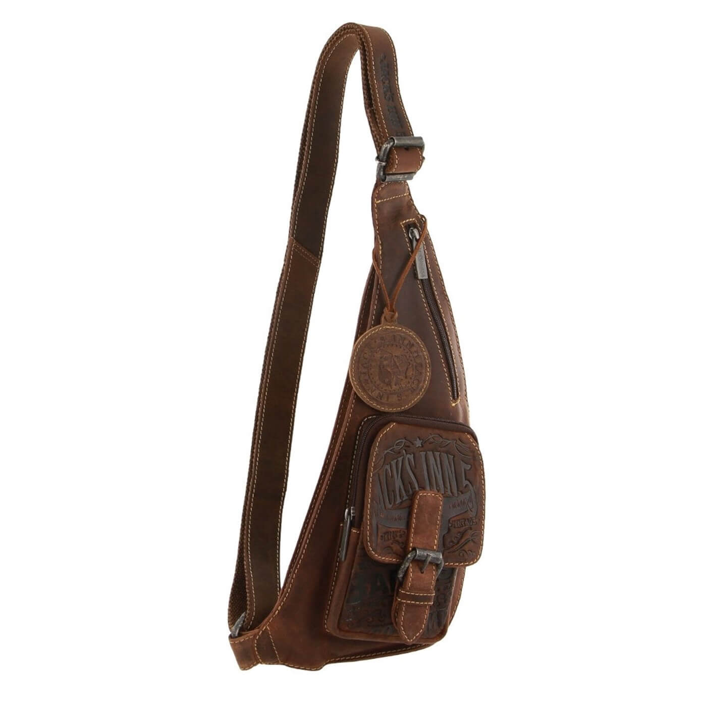 Jacks Inn 54 Vengeance Brown Leather Sling Bag