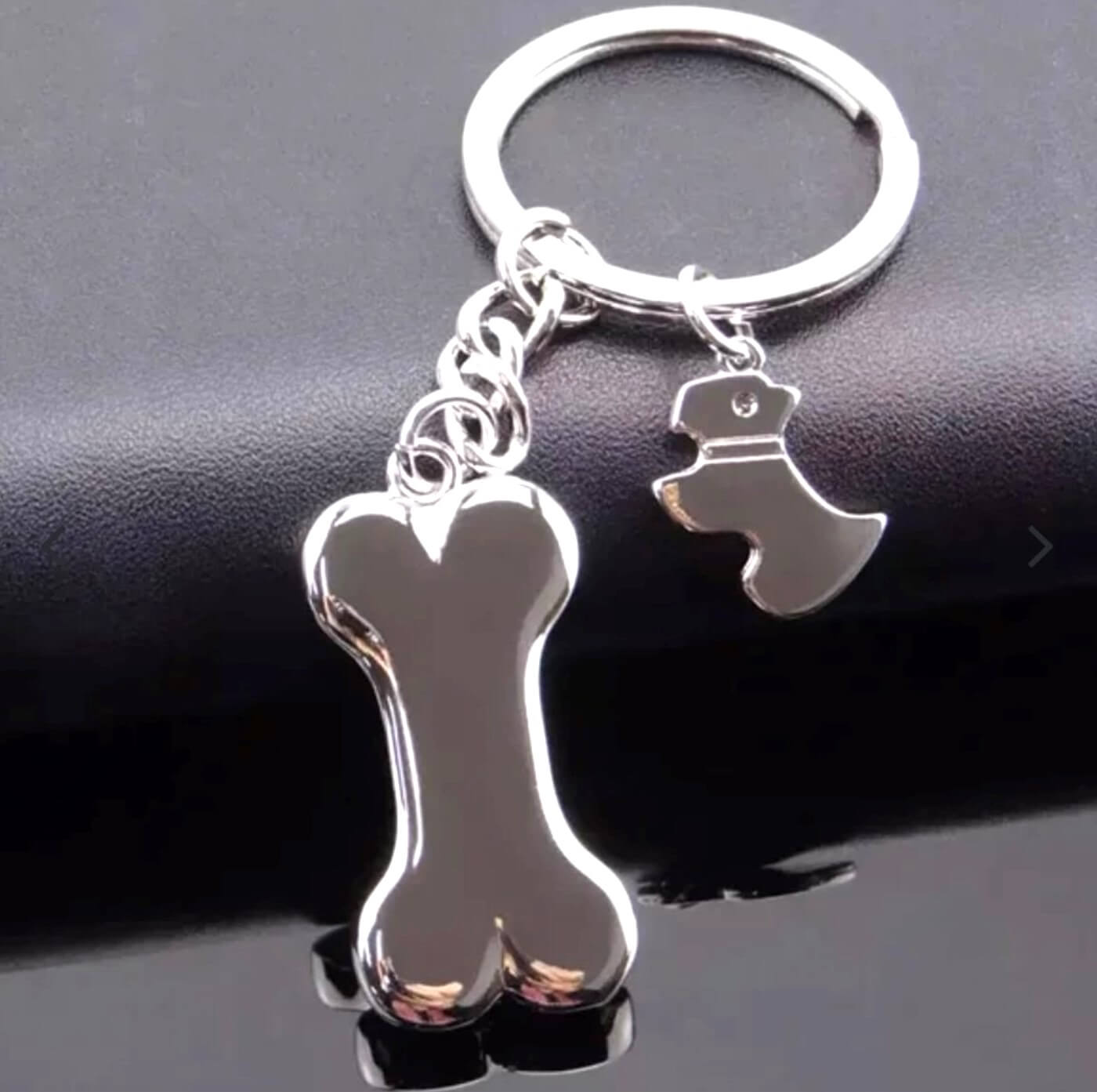 Dog and Bone Keyring Holder