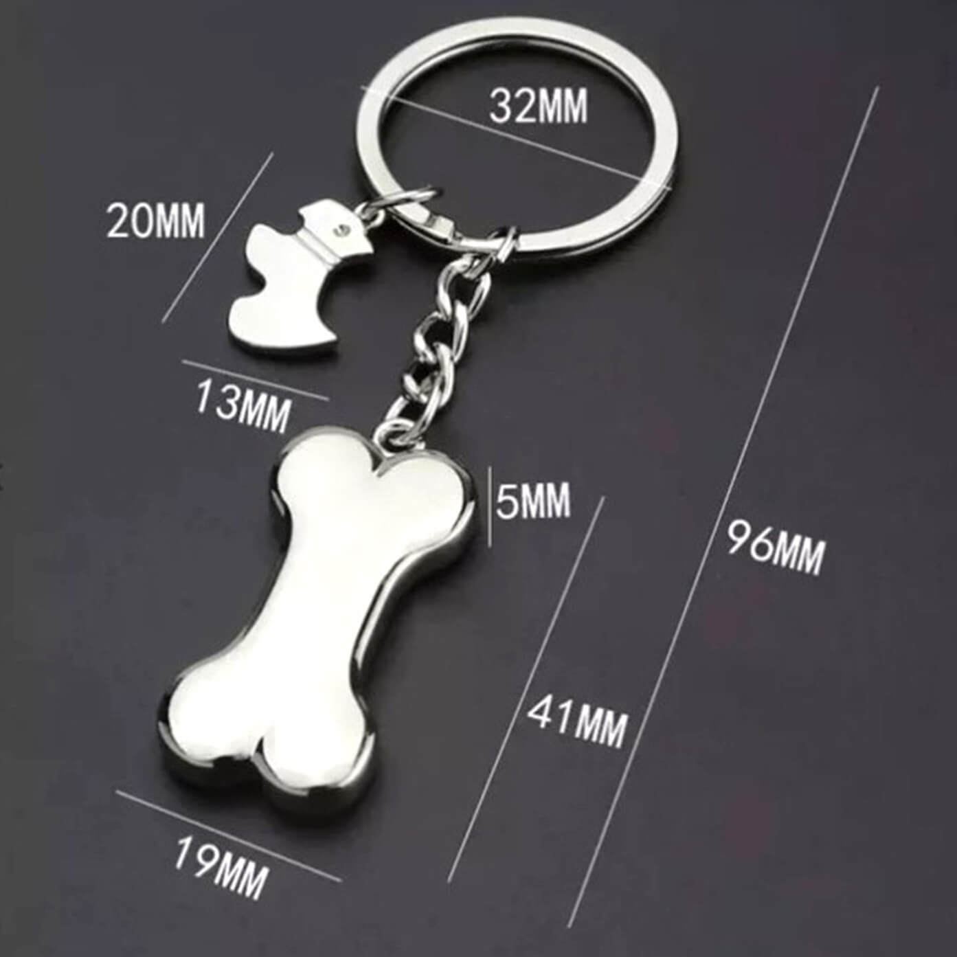 Dog and Bone Keyring Holder