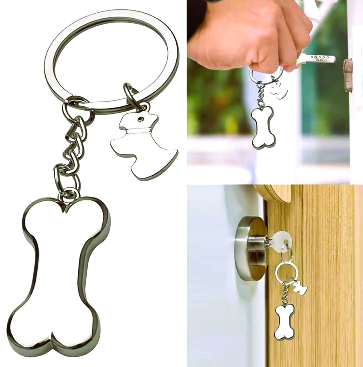 Dog and Bone Keyring Holder