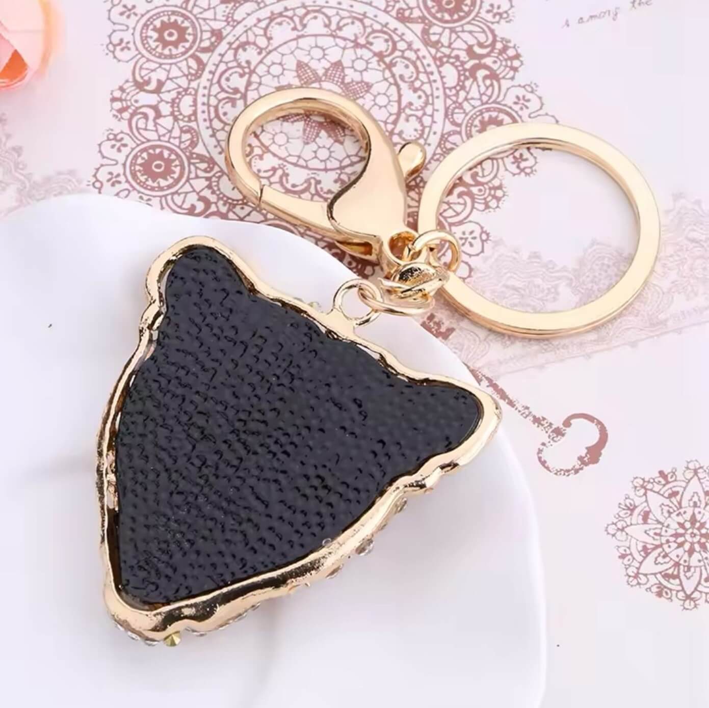 Leopard Head Charm with Crystals