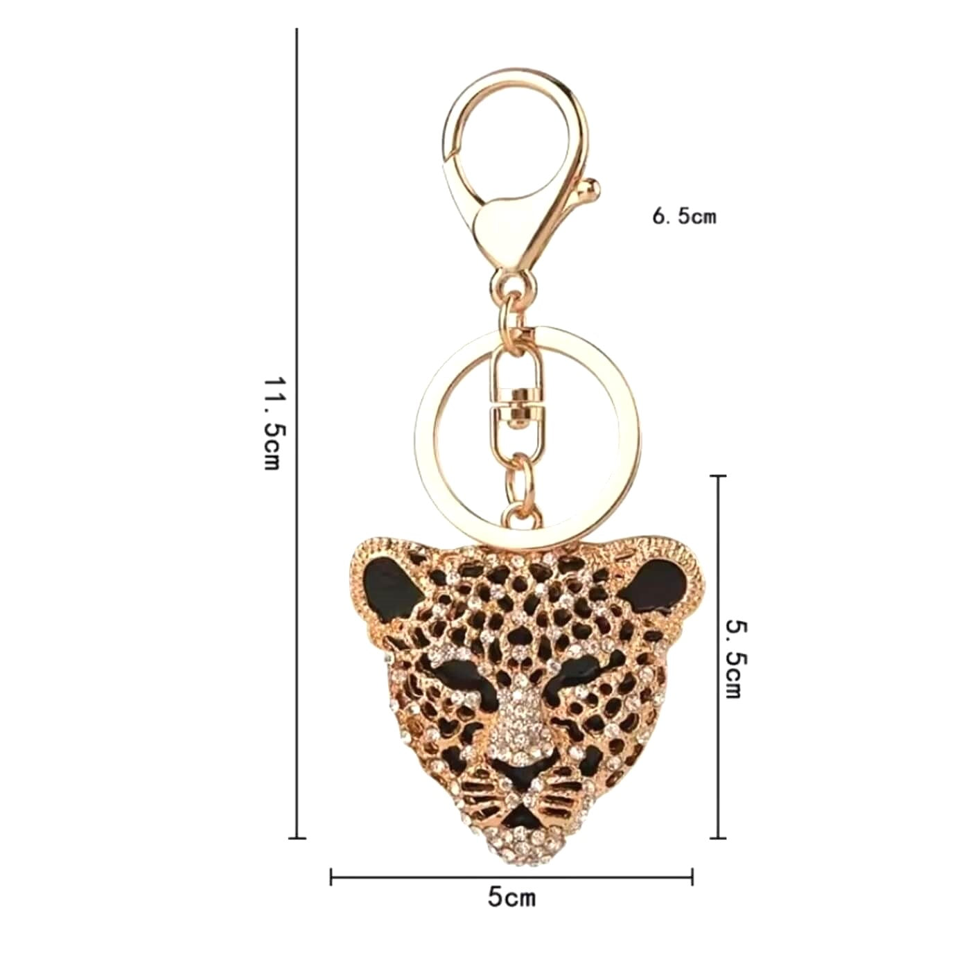Leopard Head Charm with Crystals