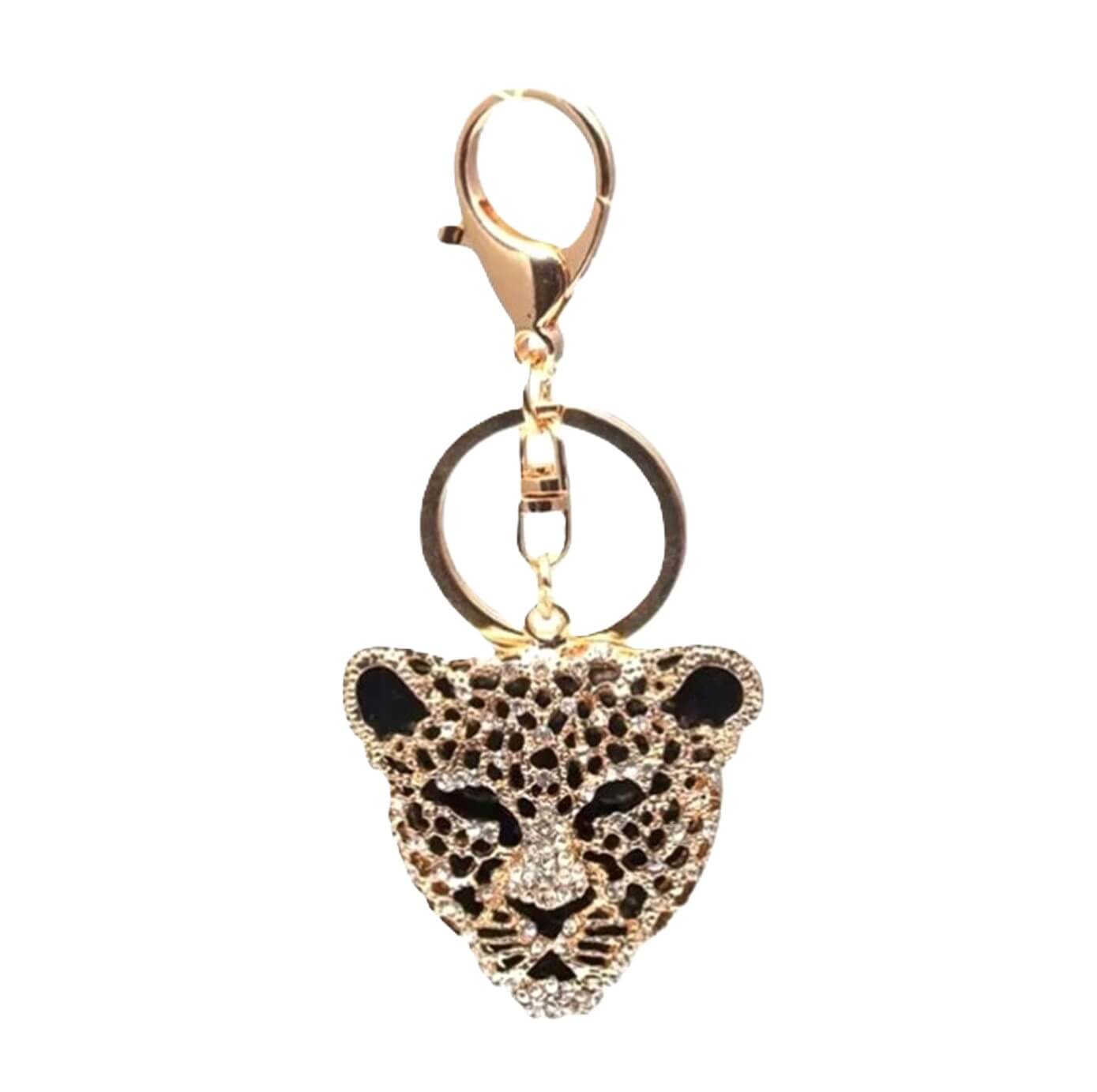 Leopard Head Charm with Crystals
