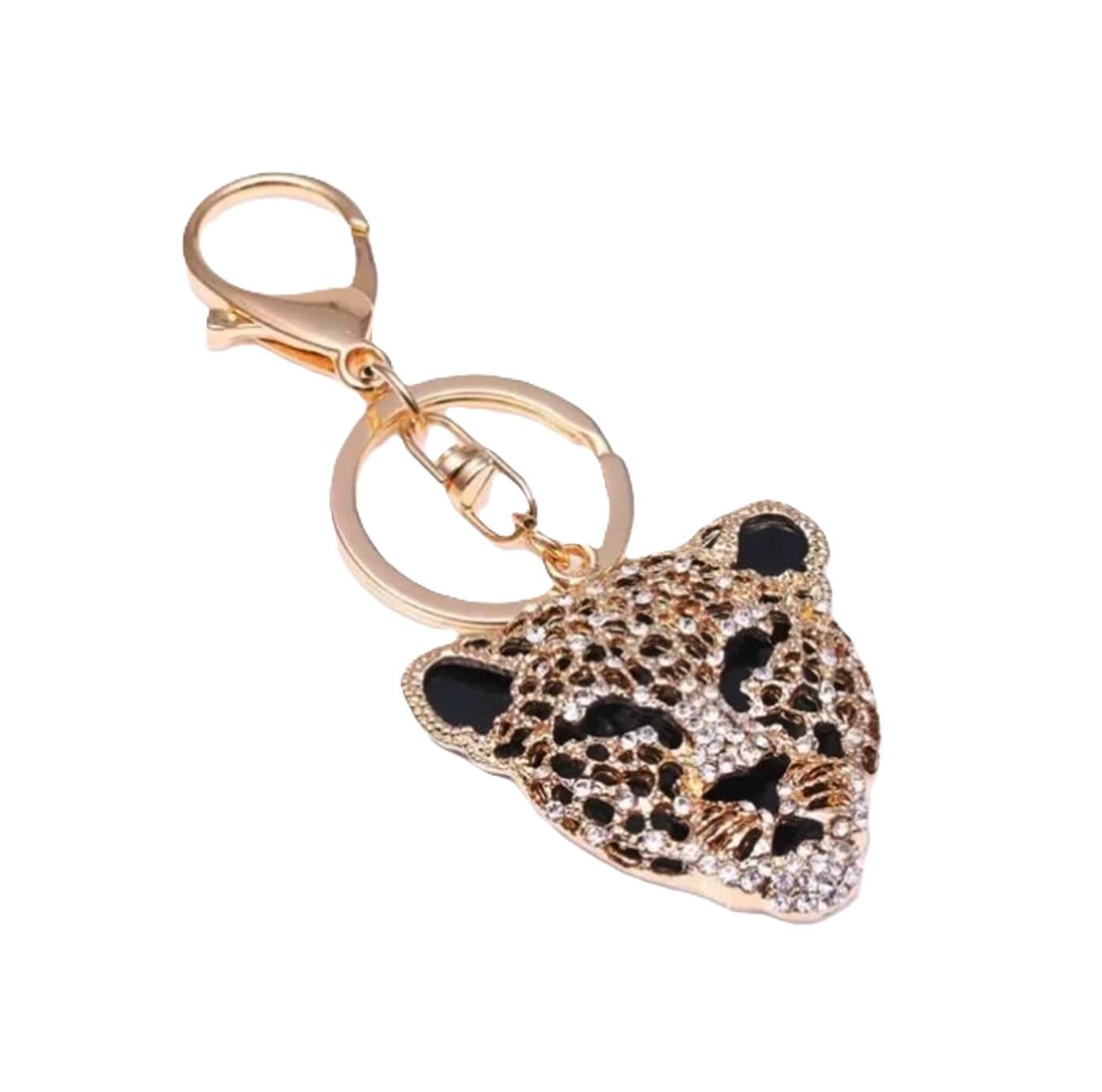 Leopard Head Charm with Crystals