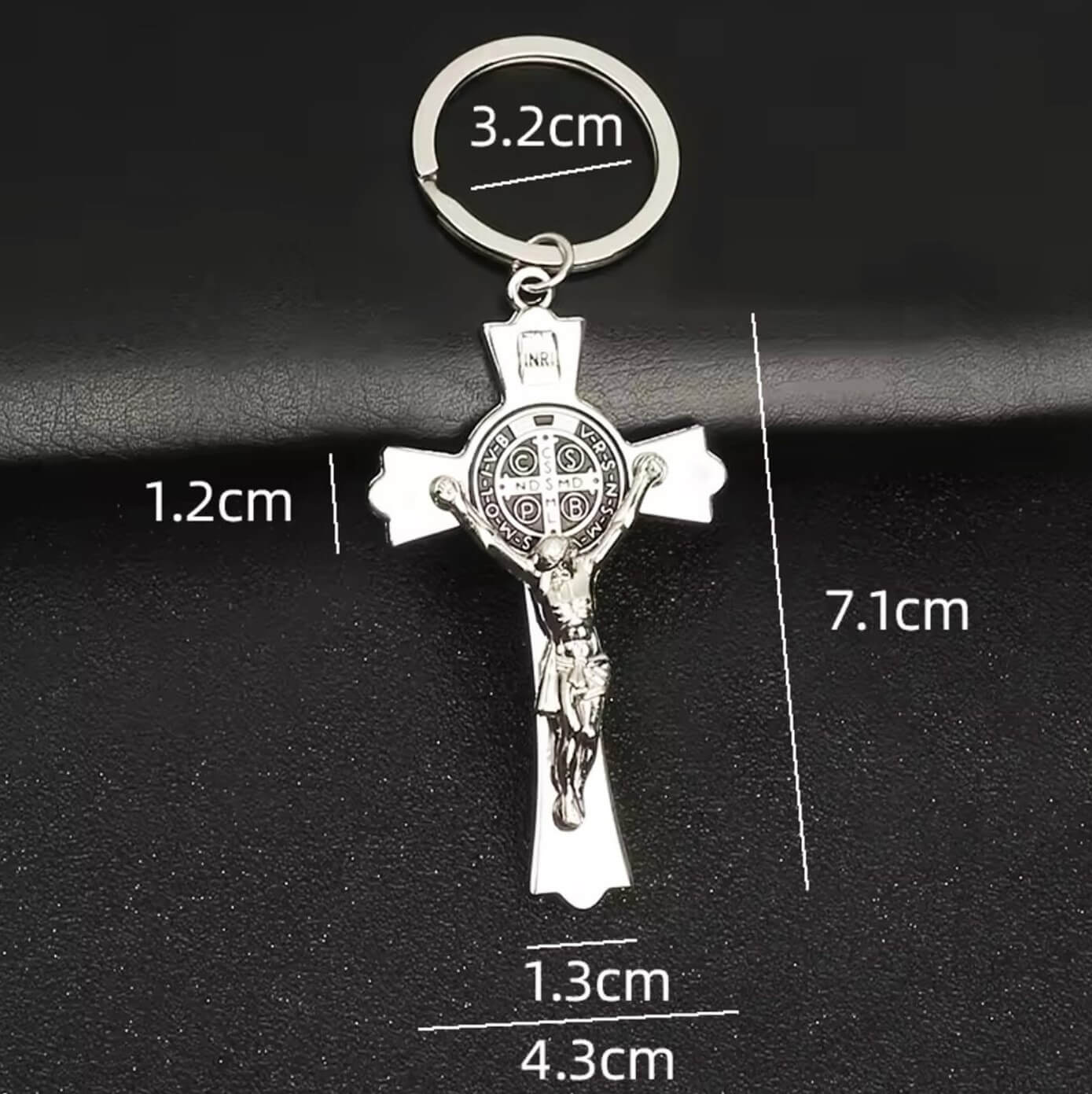 Alloy Keyring with Christ on Cross