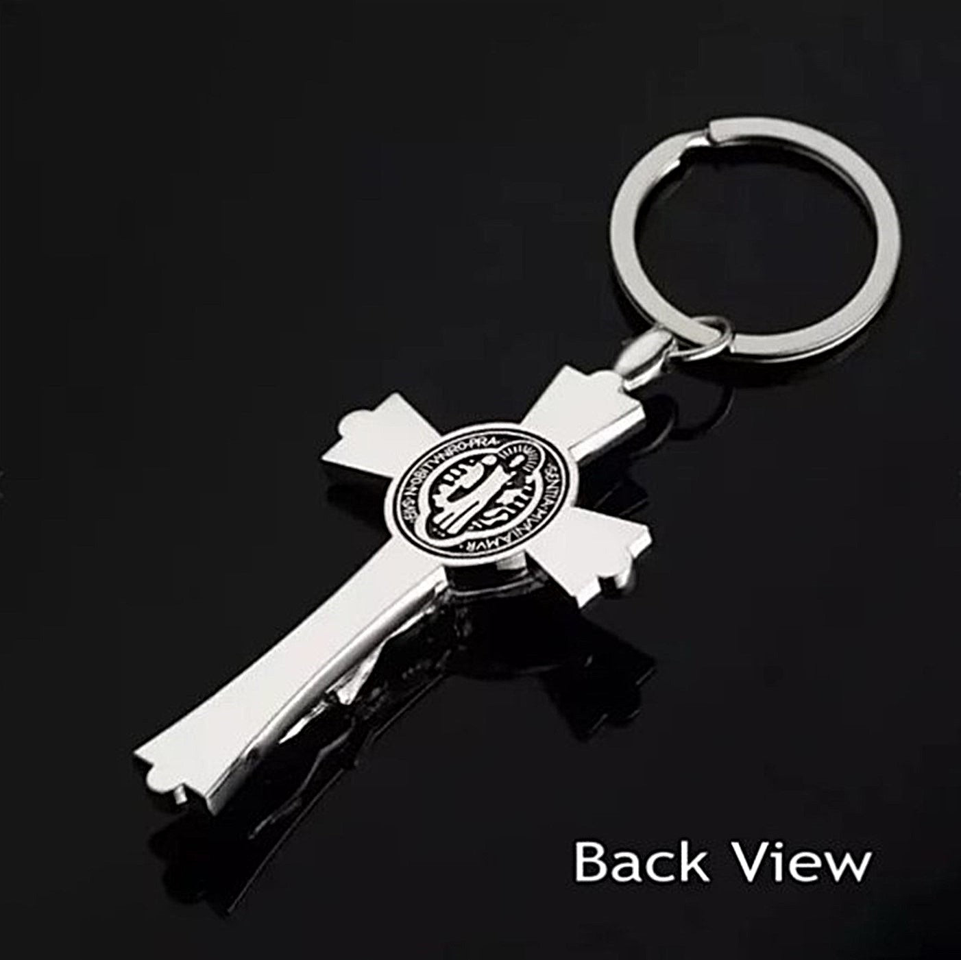 Alloy Keyring with Christ on Cross