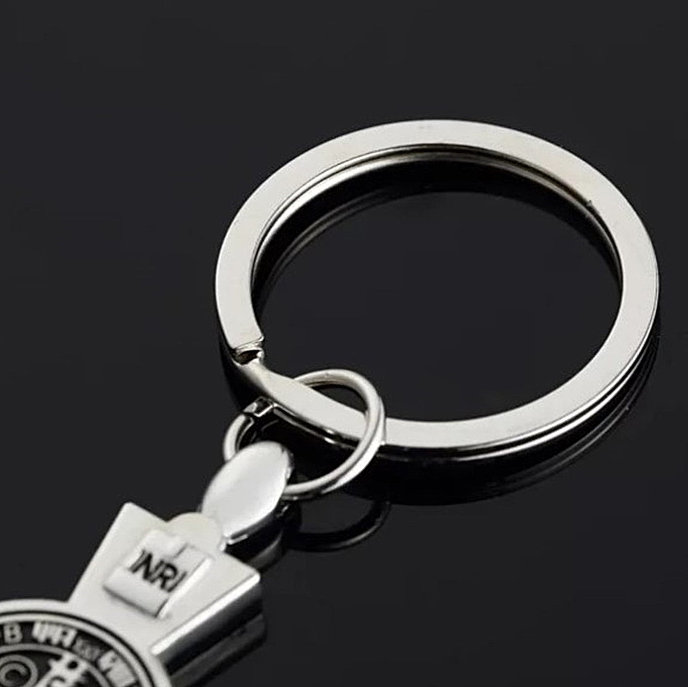 Alloy Keyring with Christ on Cross