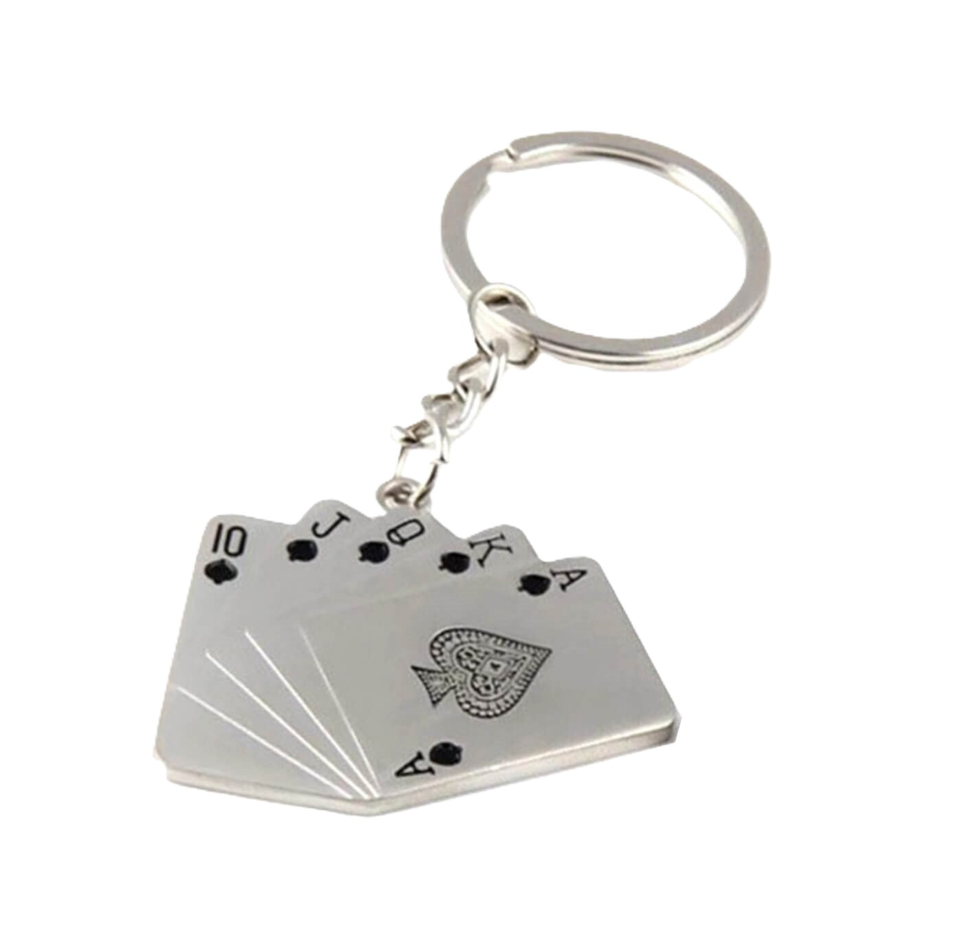 Straight Flush Black Cards Keyring Holder