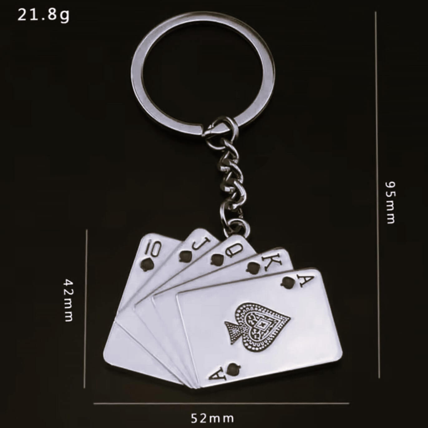 Straight Flush Black Cards Keyring Holder