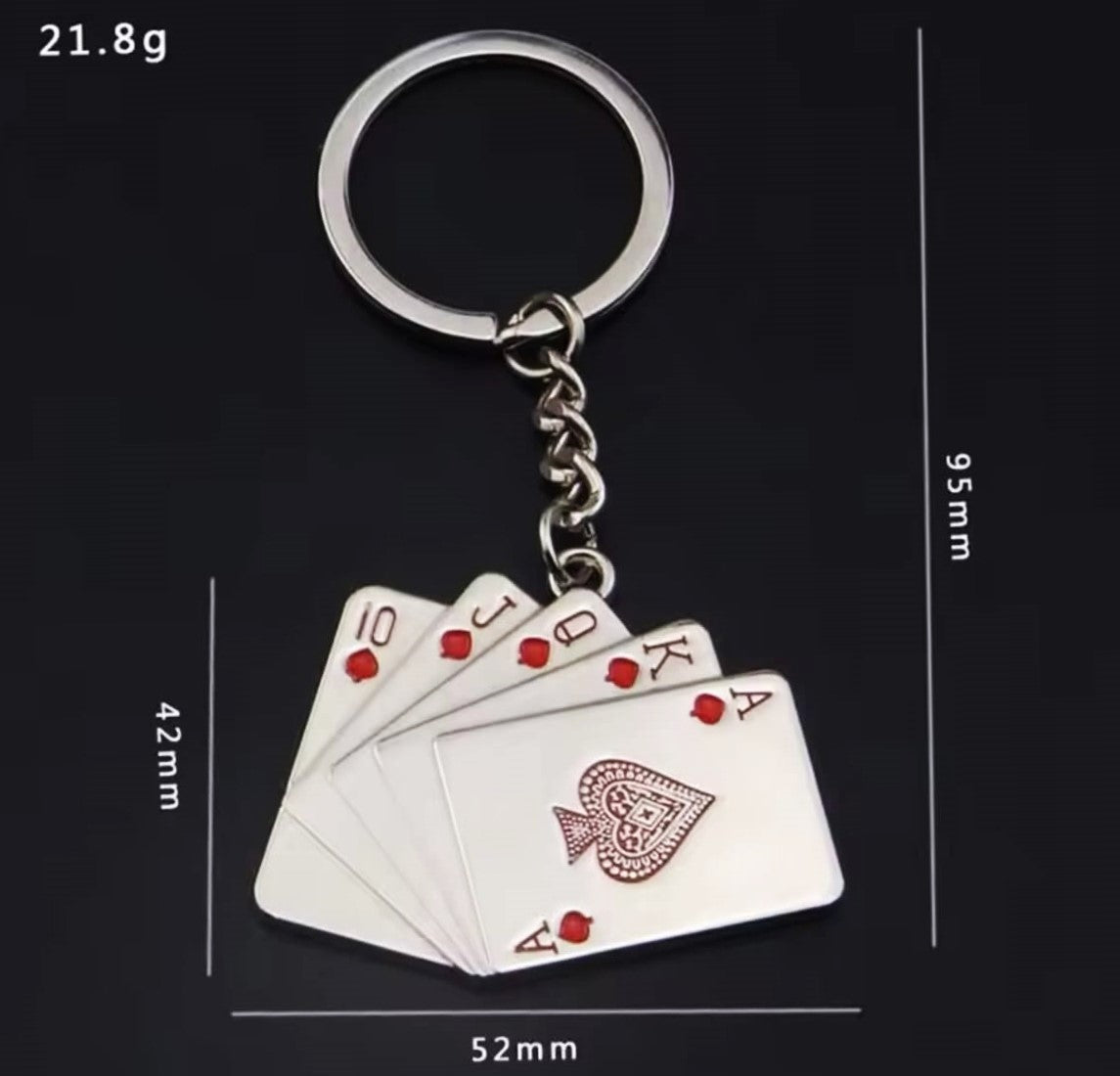 Straight Flush Red Card Keyring Holder
