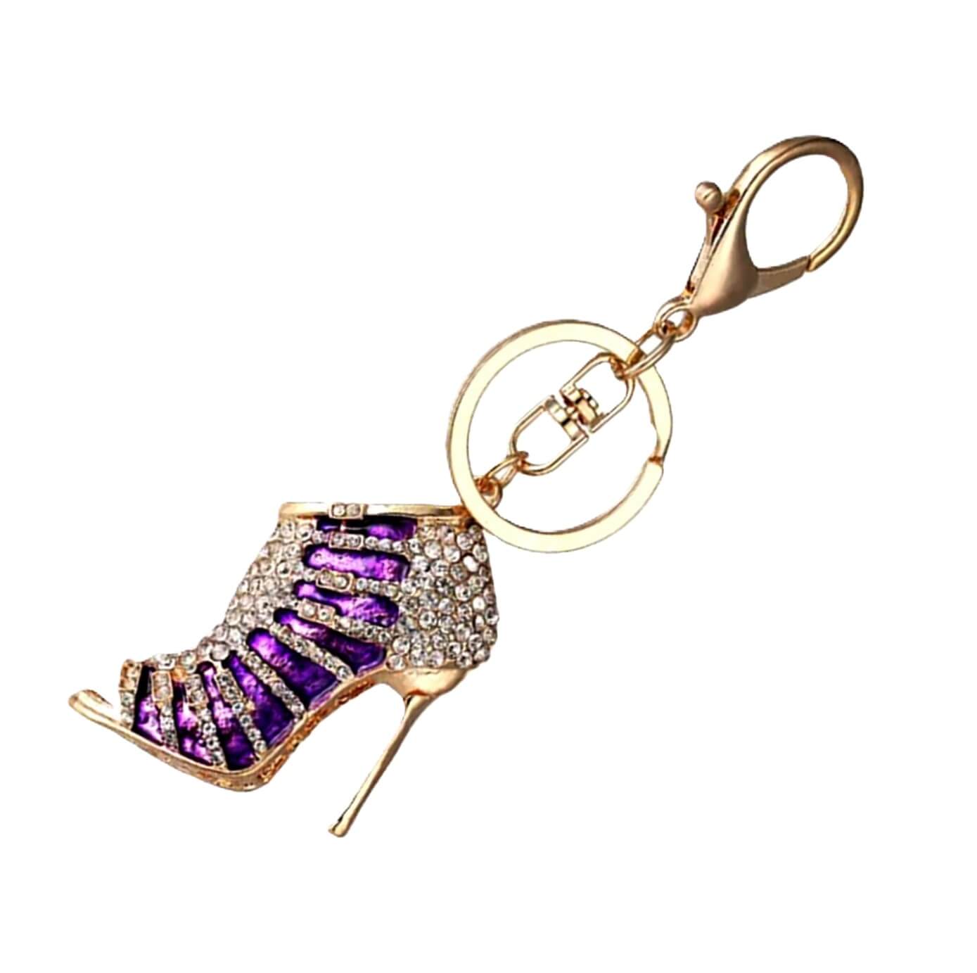 Crystal Heel Keyring with Gold Clasp