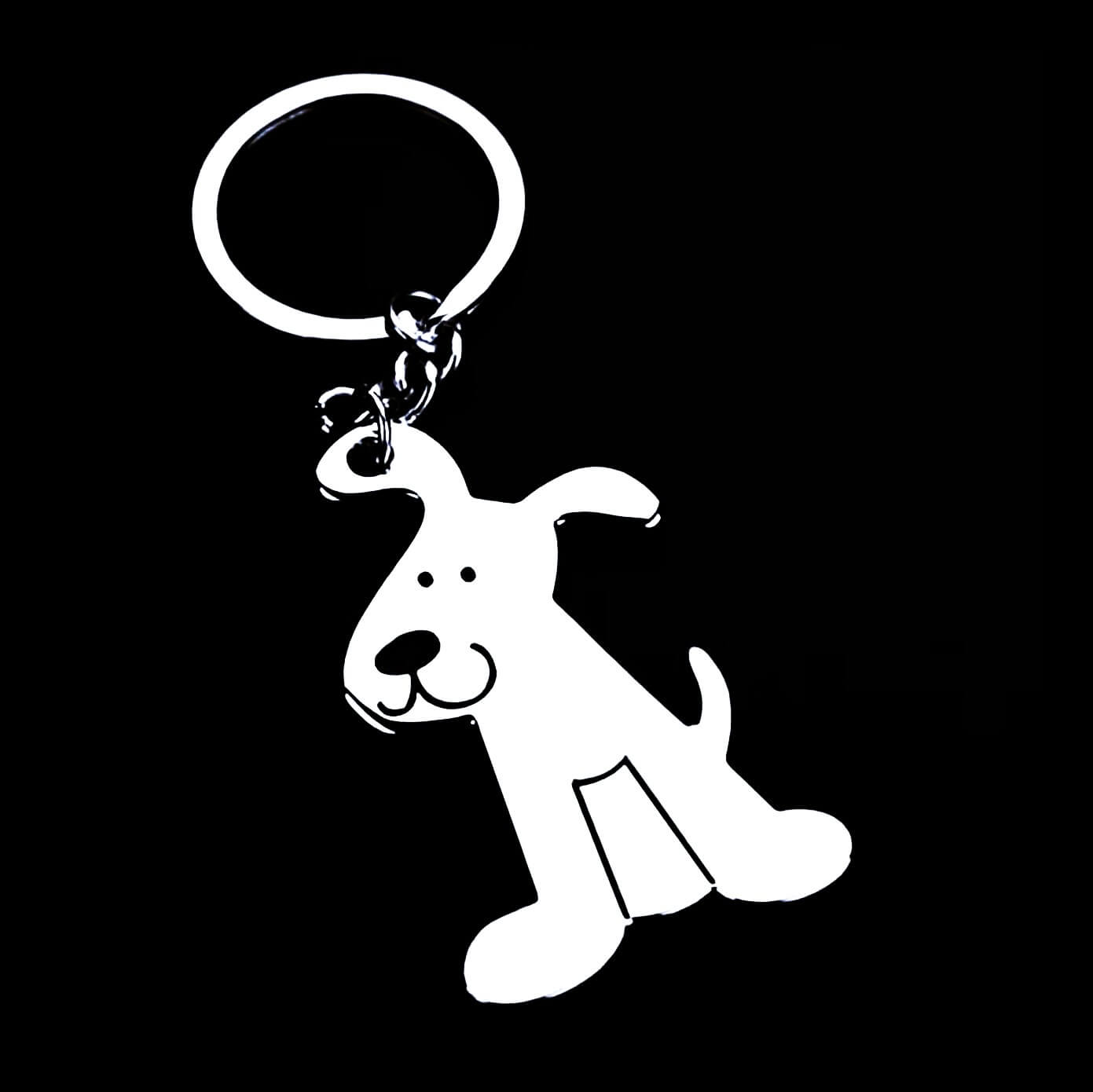 Smiling Puppy Dog Keyring Holder
