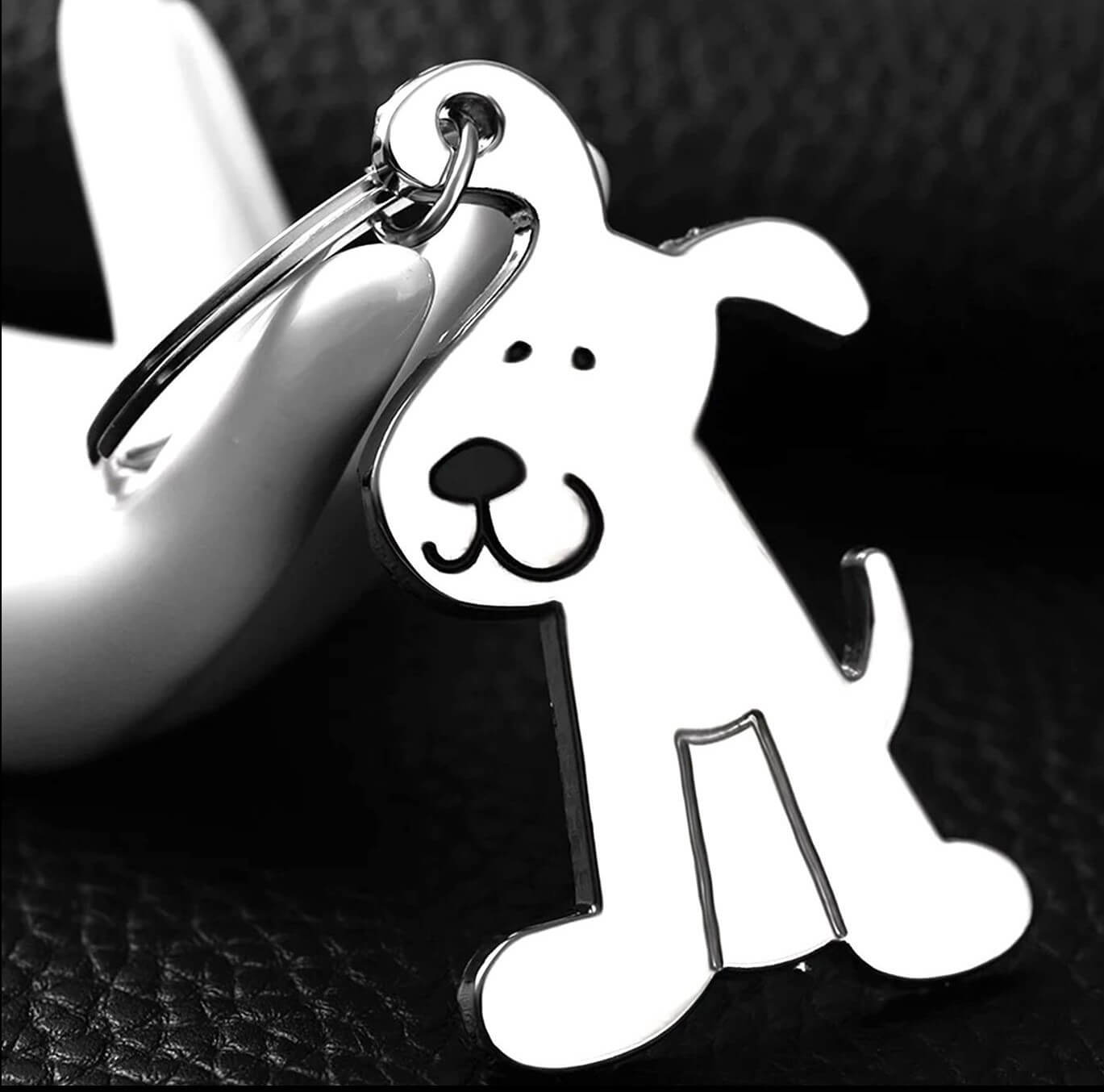 Smiling Puppy Dog Keyring Holder