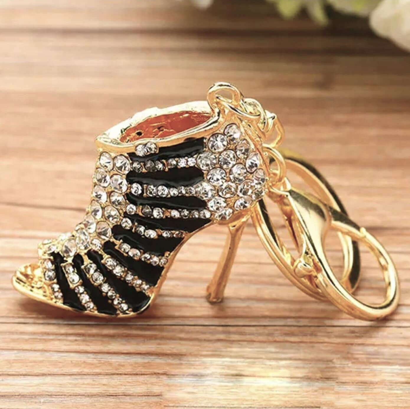 Crystal Heel Keyring with Clasp