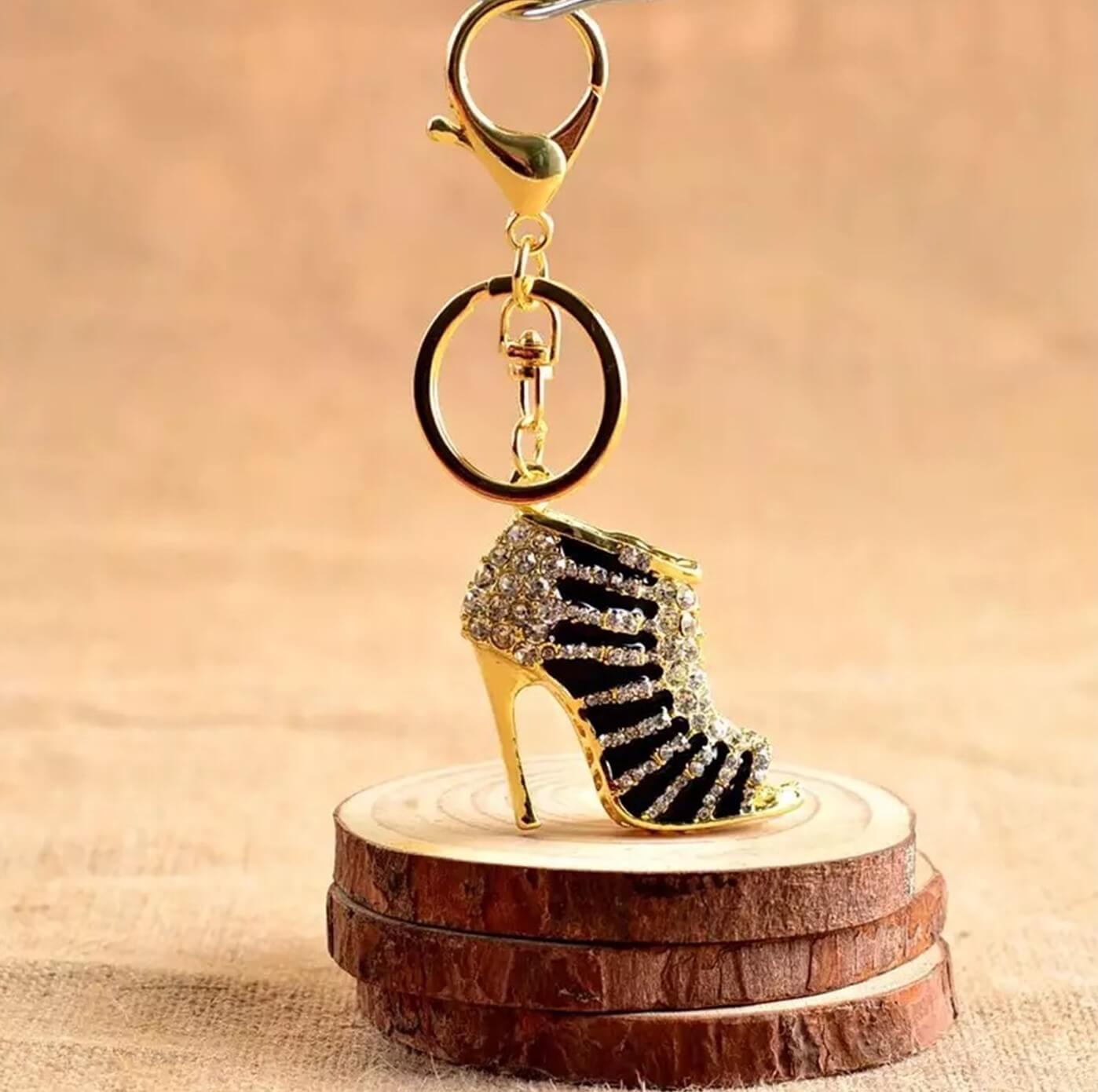 Crystal Heel Keyring with Clasp