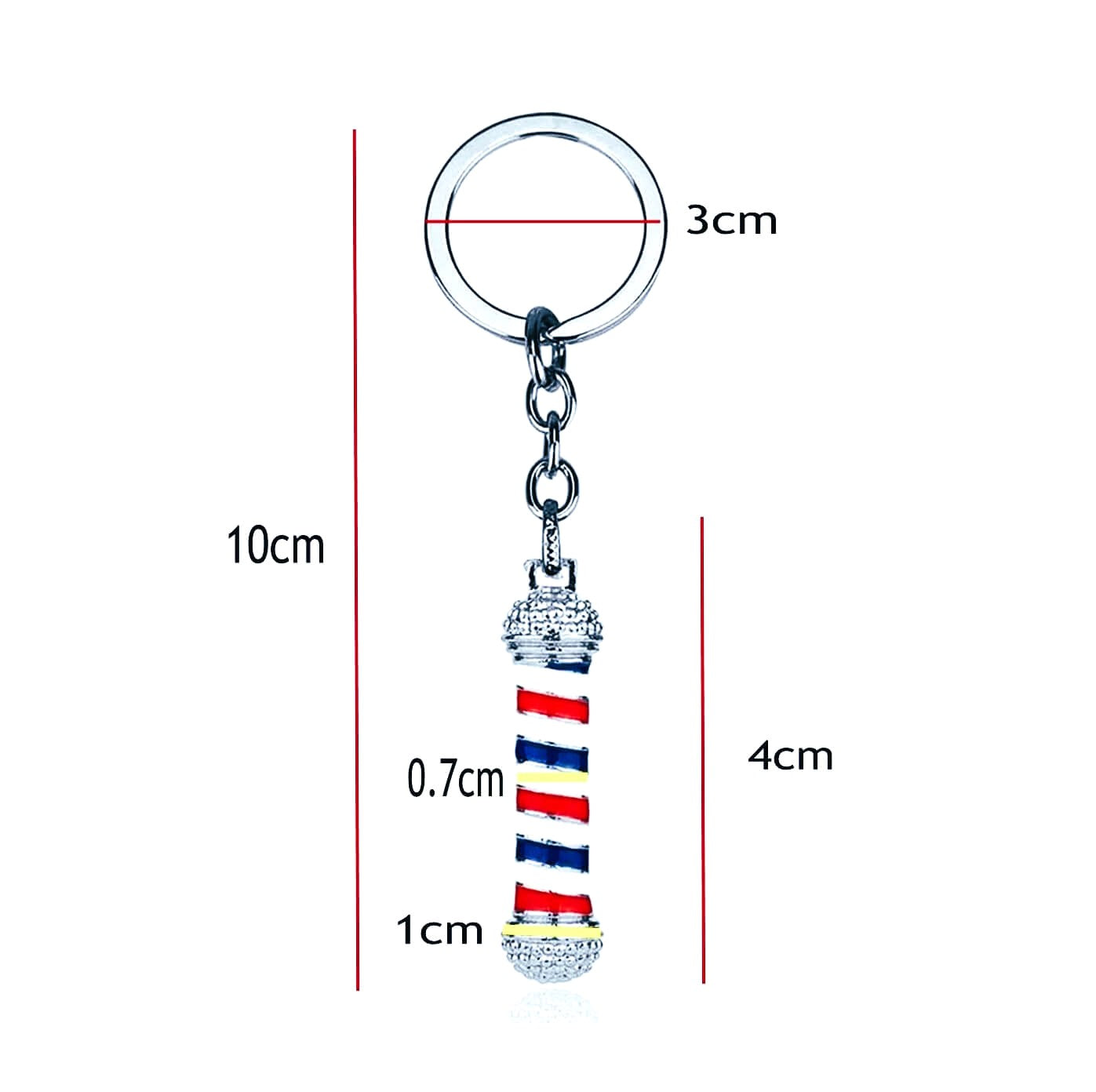 Classic Barber Pole Keyring Holder