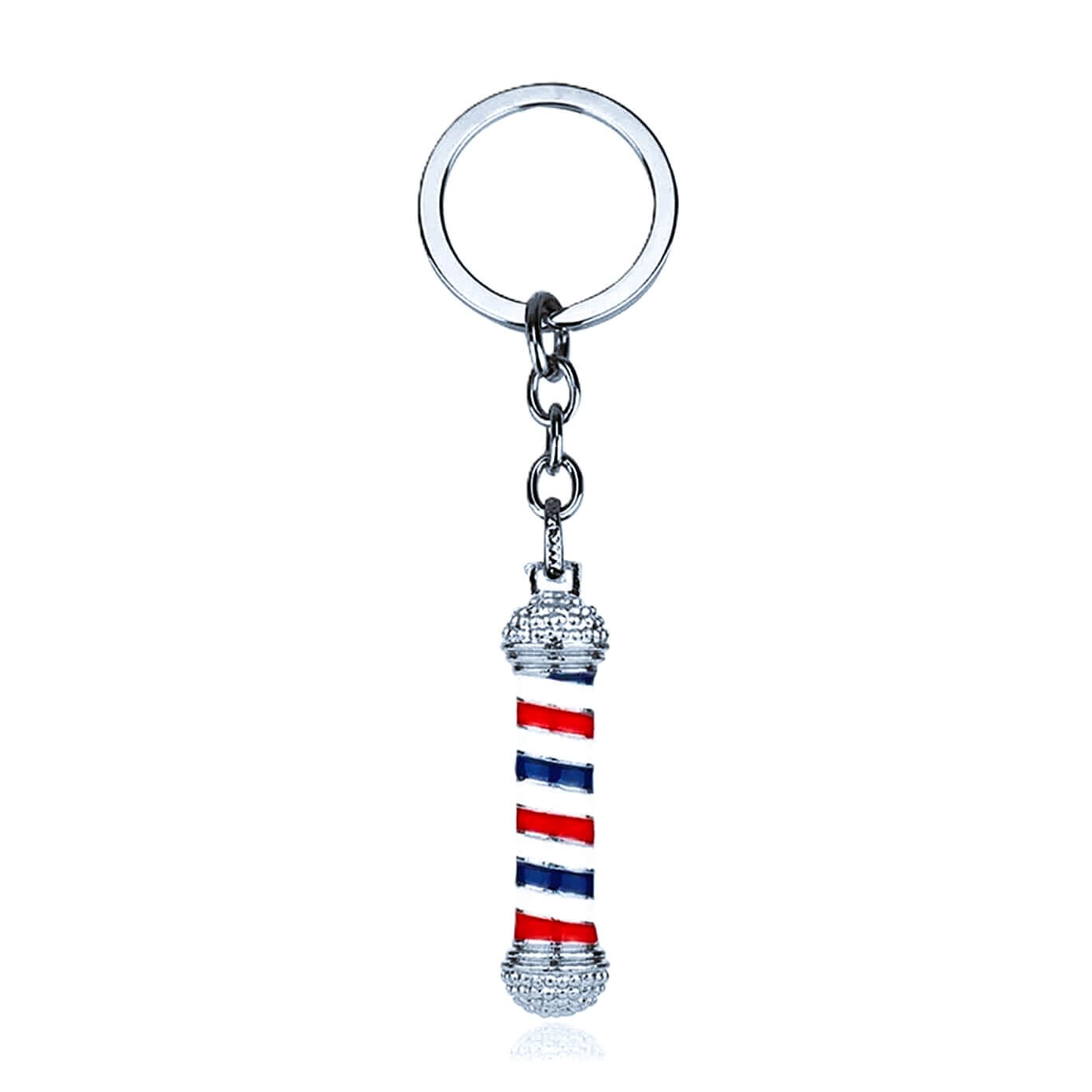 Classic Barber Pole Keyring Holder