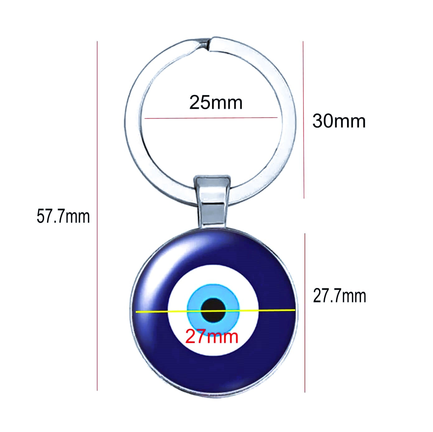 Elegant Greek Evil Eye Keyring 