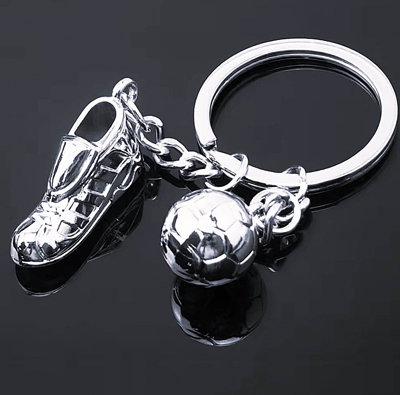 Soccer Boot + Ball Keyring Charm